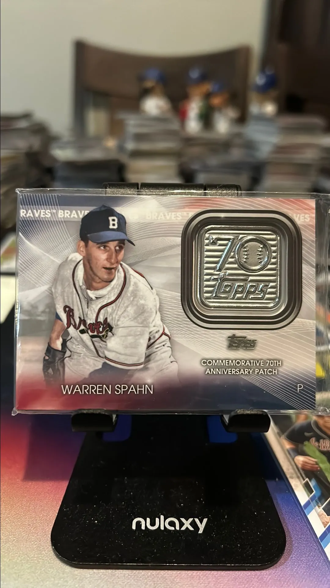 Product image for 2021 Topps Warren Spahn Commemorative 70th Anniversary Patch