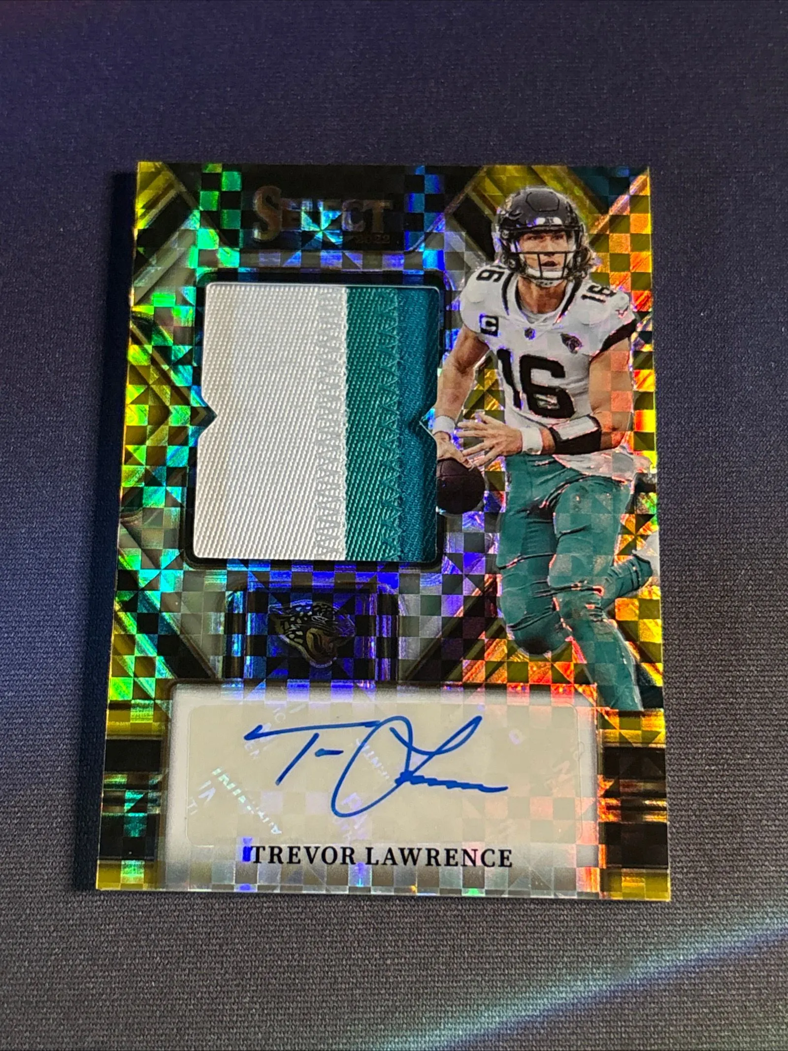 Product image for 2022 Select Trevor Lawrence Patch Auto Gold 9/10