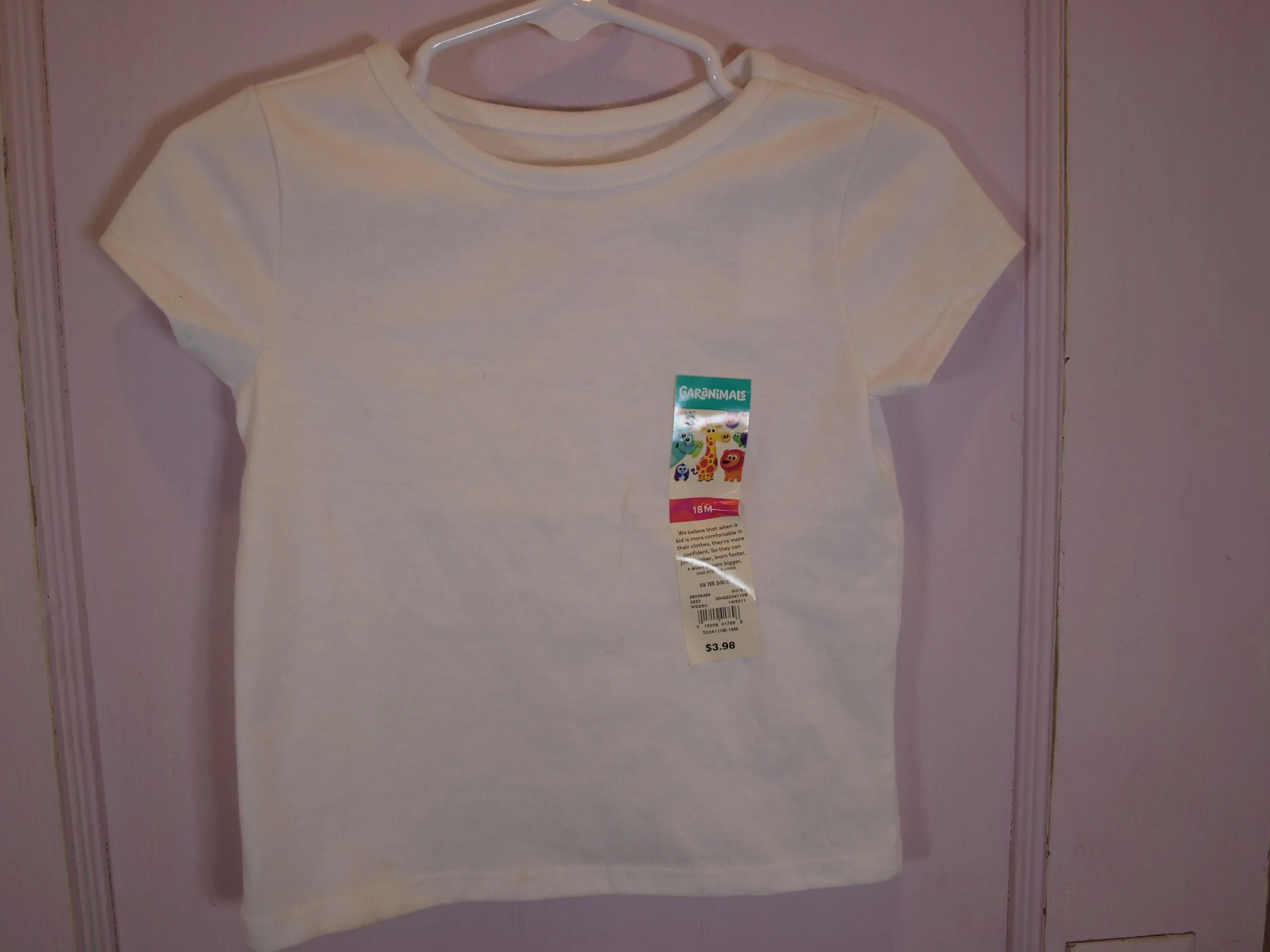 Product image for Garanimals Basic Whte T-shirt 1001-155