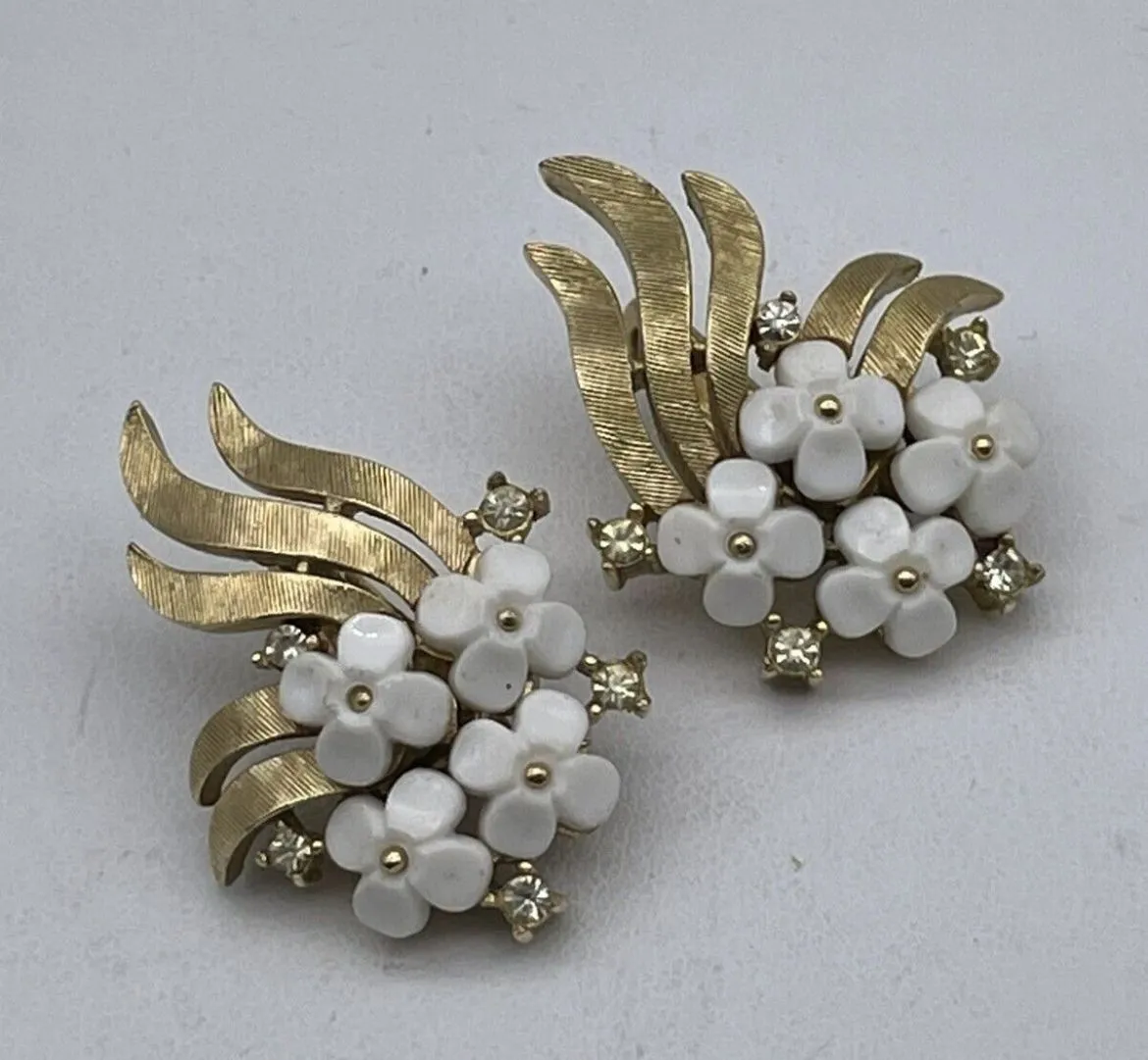 Product image for Vintage Crown Trifari Alfred Philippe Forget-me-not Clip on Earrings