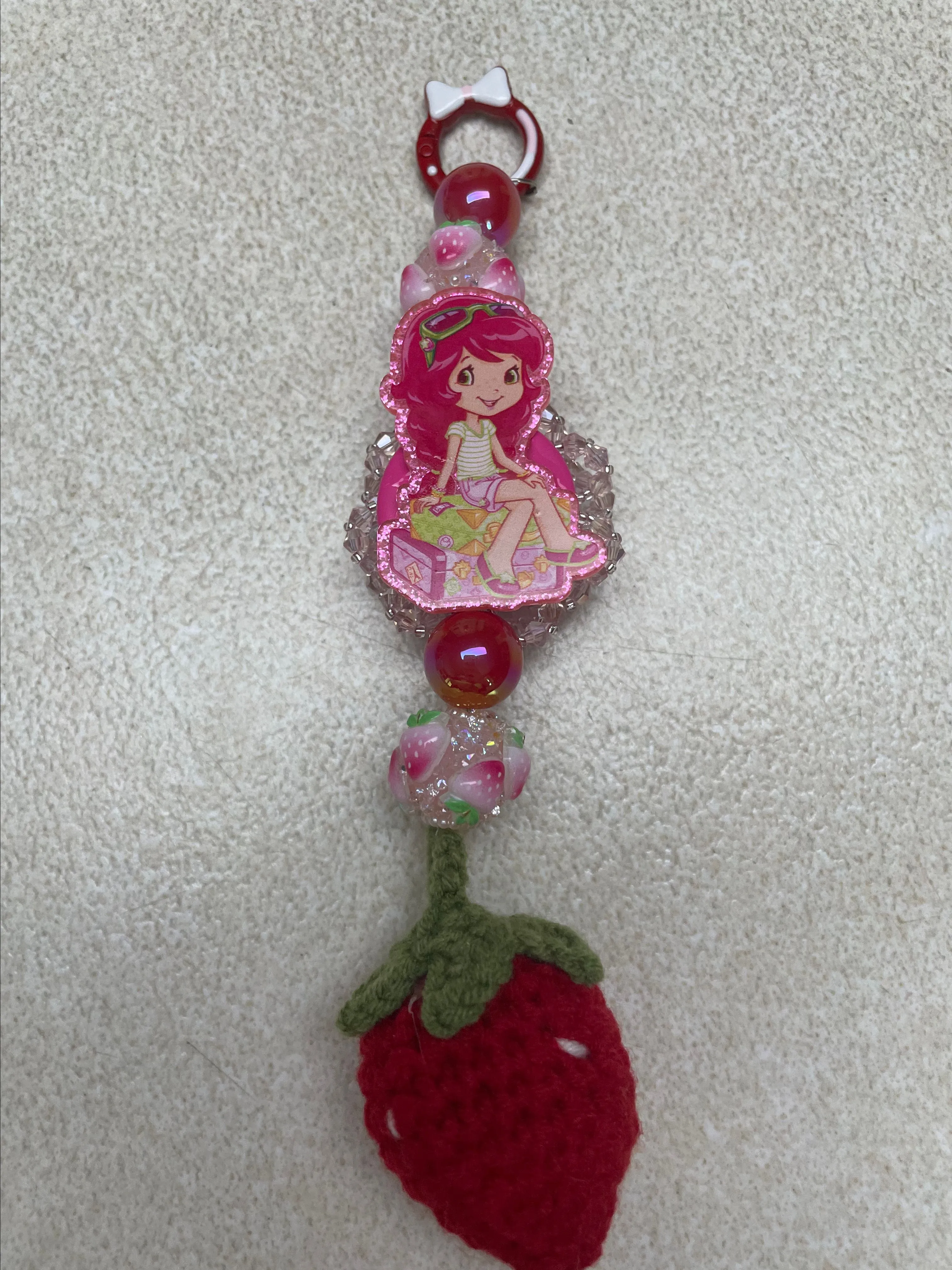 Product image for Strawberry Shortcake Handmade Bag Charm with Big Strawberry