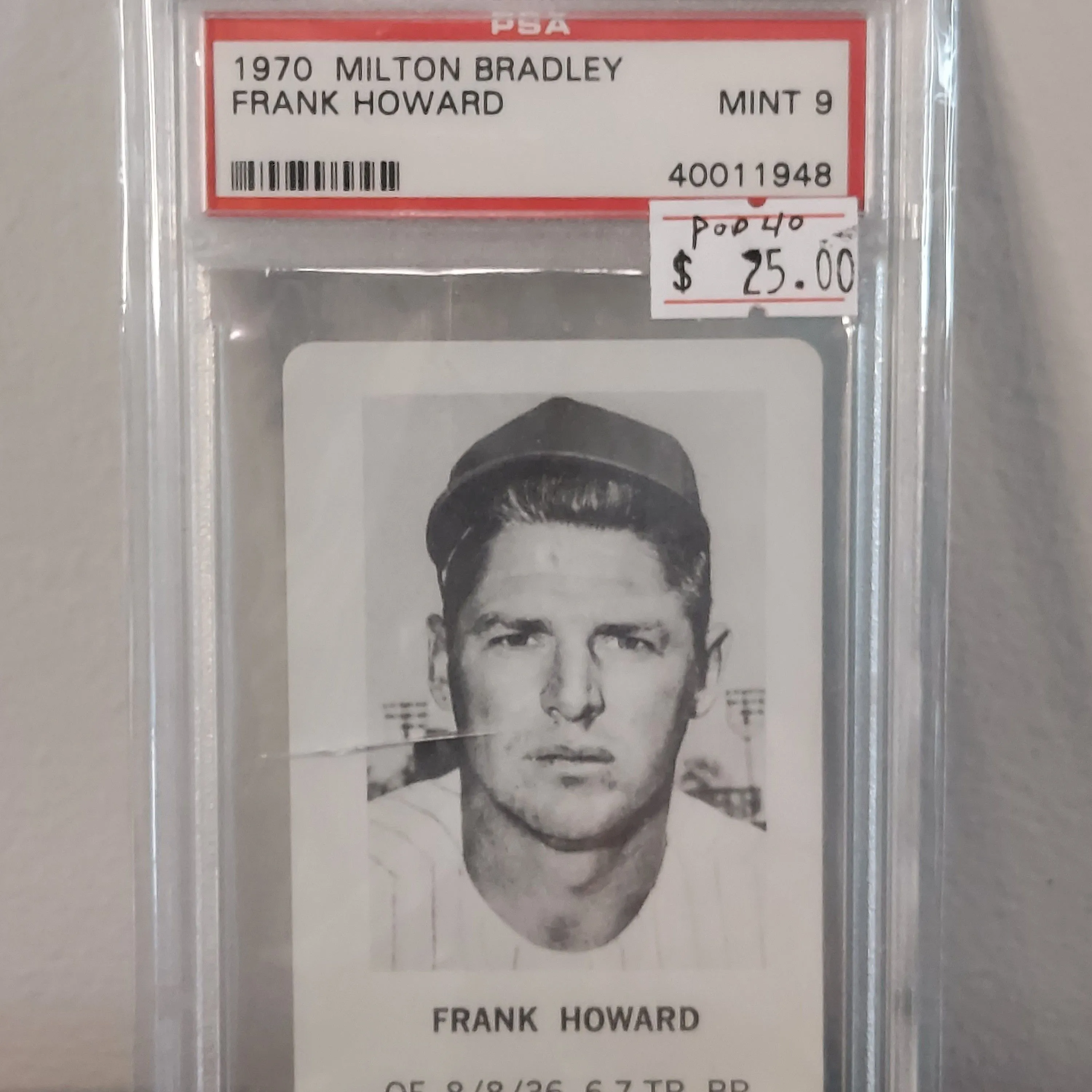 Product image for 1970 Milton Bradley Frank Howard   PSA MINT 9