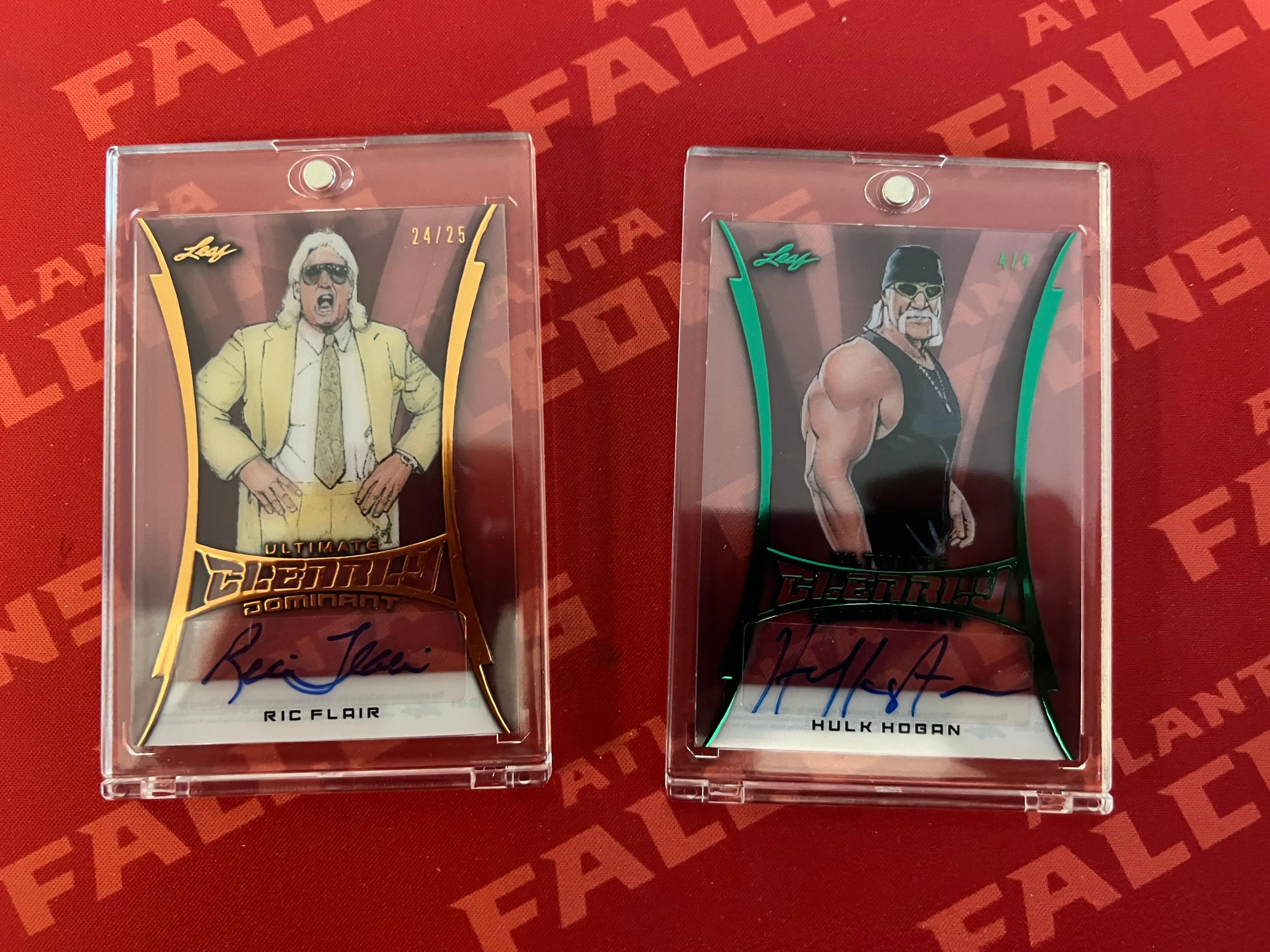 Product image for Leaf Wrestling Cards autographed Hulk Hogan /4 and Ric Flair /25