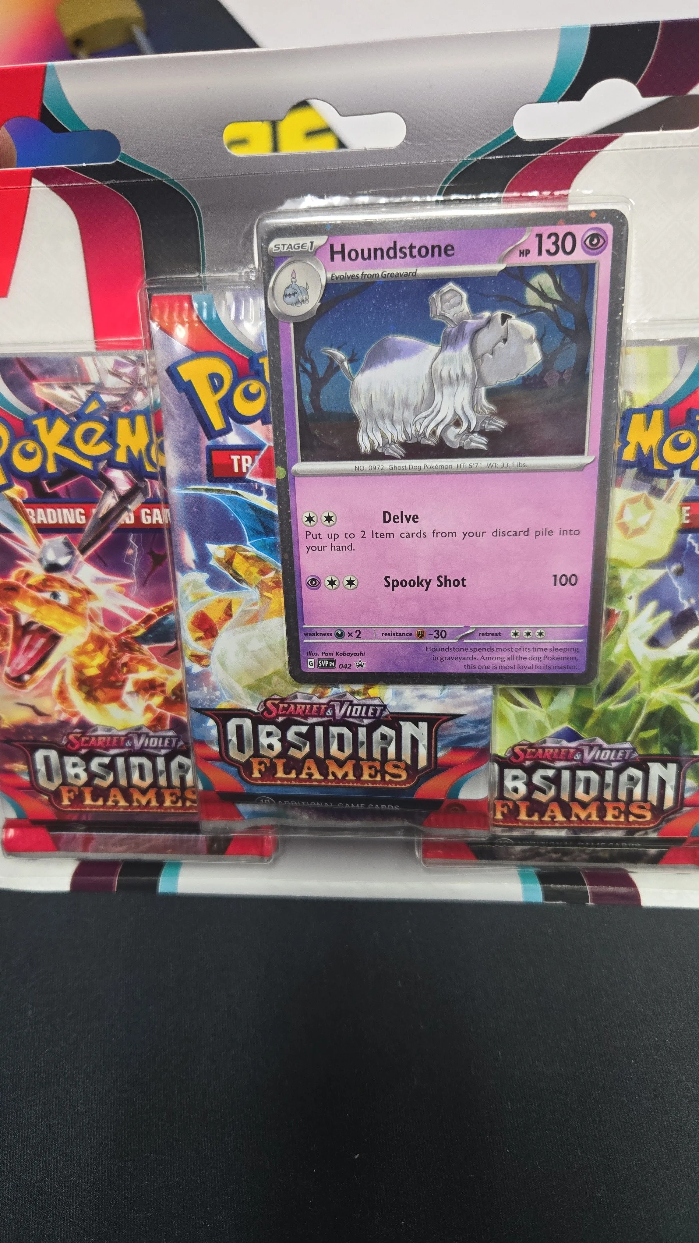 Product image for Pokemon Scarlet & Violet 3: Obsidian Flames 3-PACK Blister