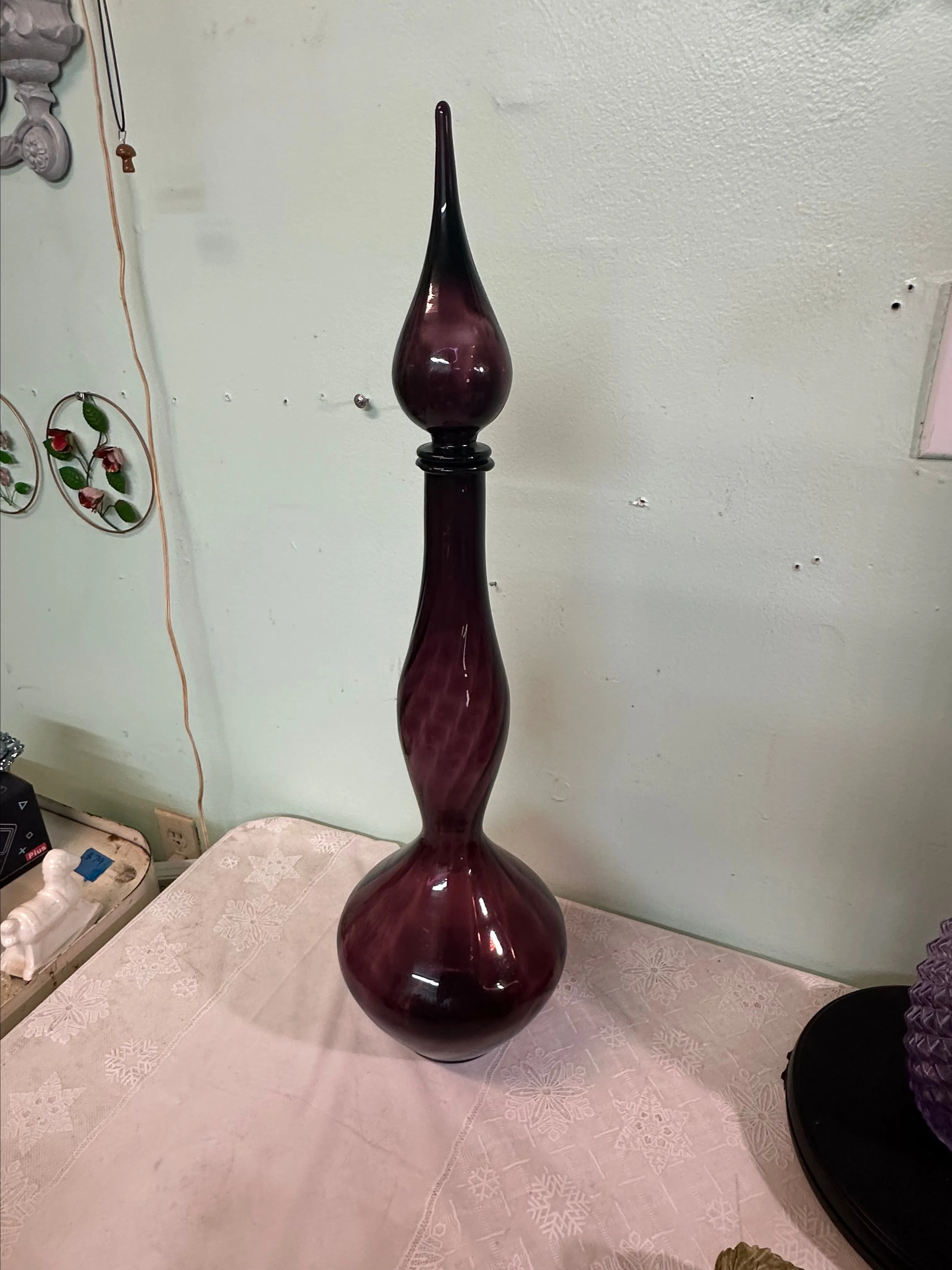 Product image for 0017 - Vintage 27" tall  Empoli Genie Decanter