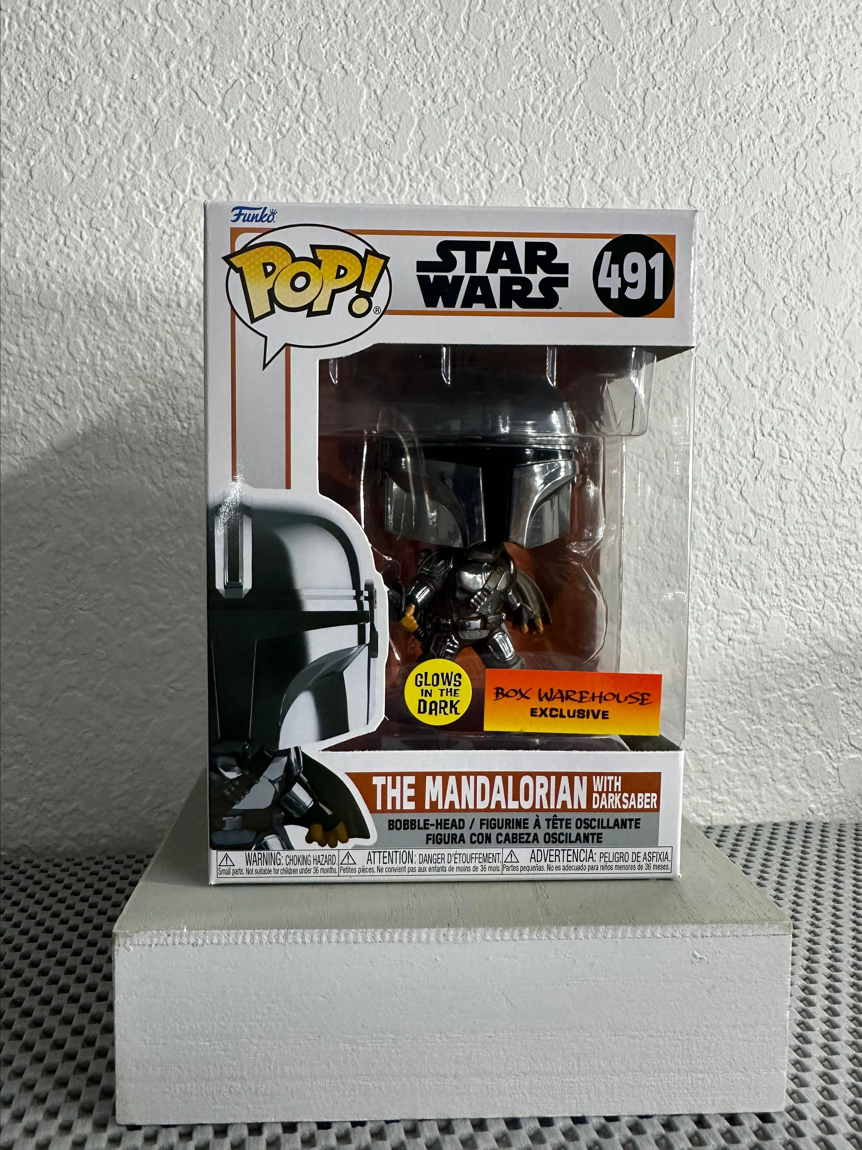 Product image for The Mandalorian with Darksaber [Box Warehouse Exclusive](Glow in The Dark)