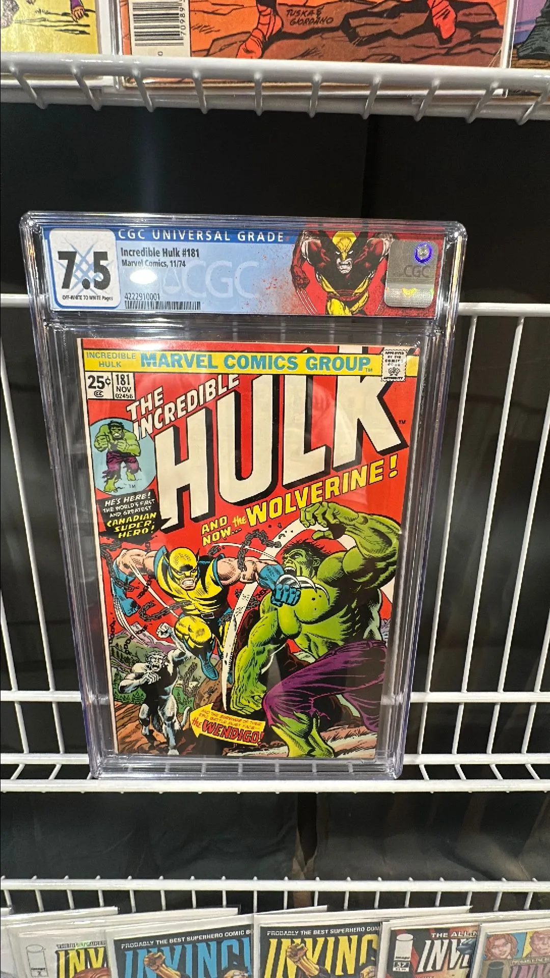Product image for Incredible Hulk #181 (1974) CGC 7.5 with custom label