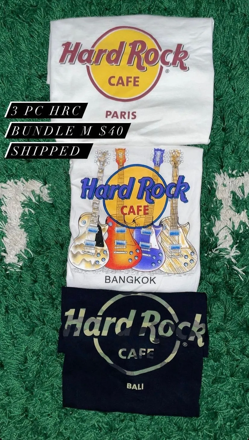 Product image for 3 Piece Mens Medium Hard Rock Cafe Bundle
