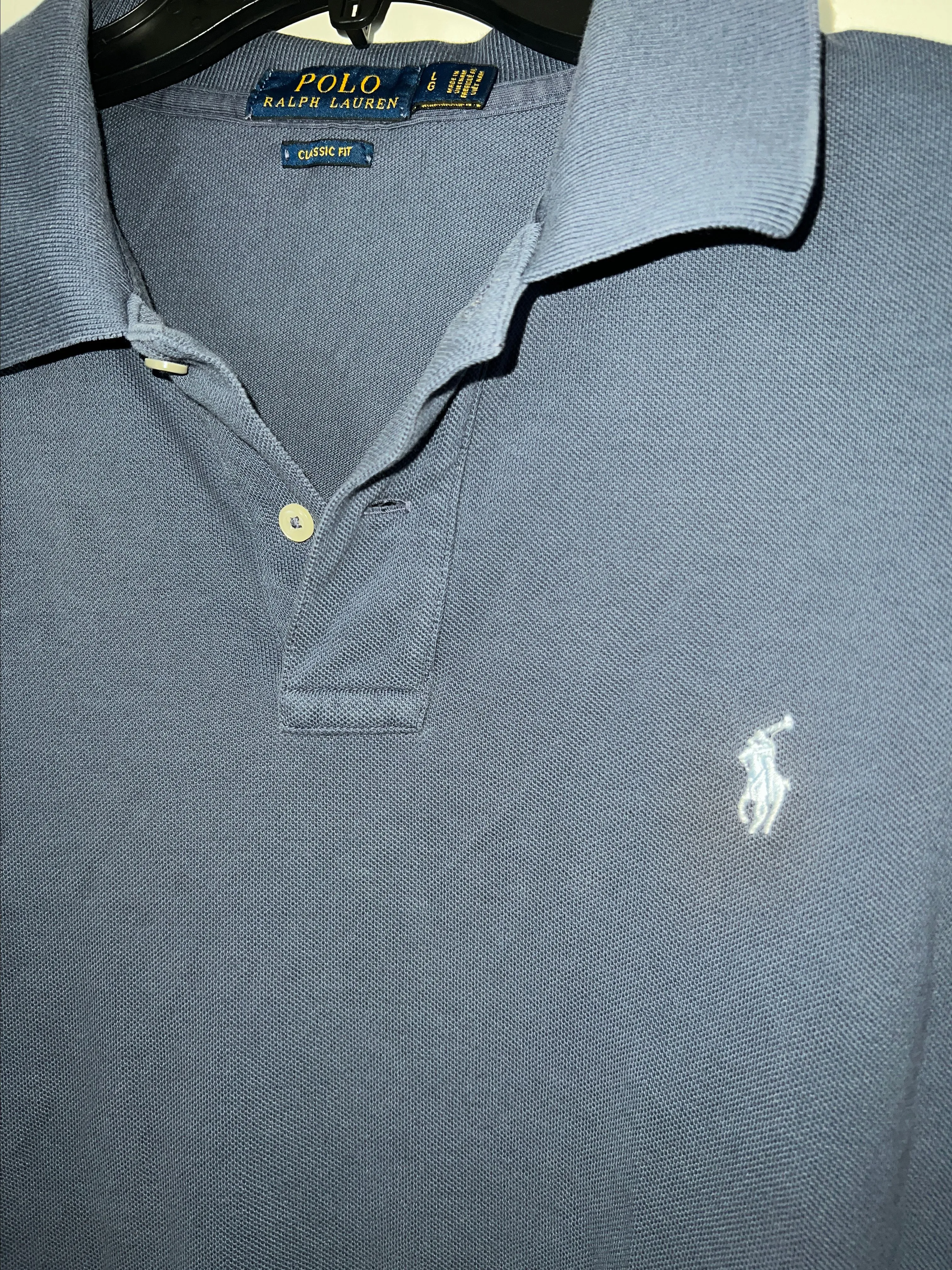 Product image for Polo, Ralph Lauren size large blue polo shirt, classic fit