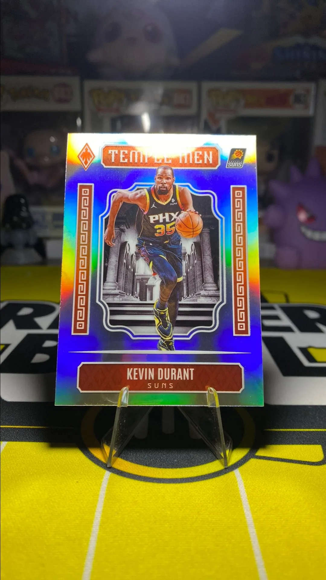 Product image for 2023-24 Panini Phoenix Kevin Durant #1 Temple Men Silver Refractor Phoenix Suns