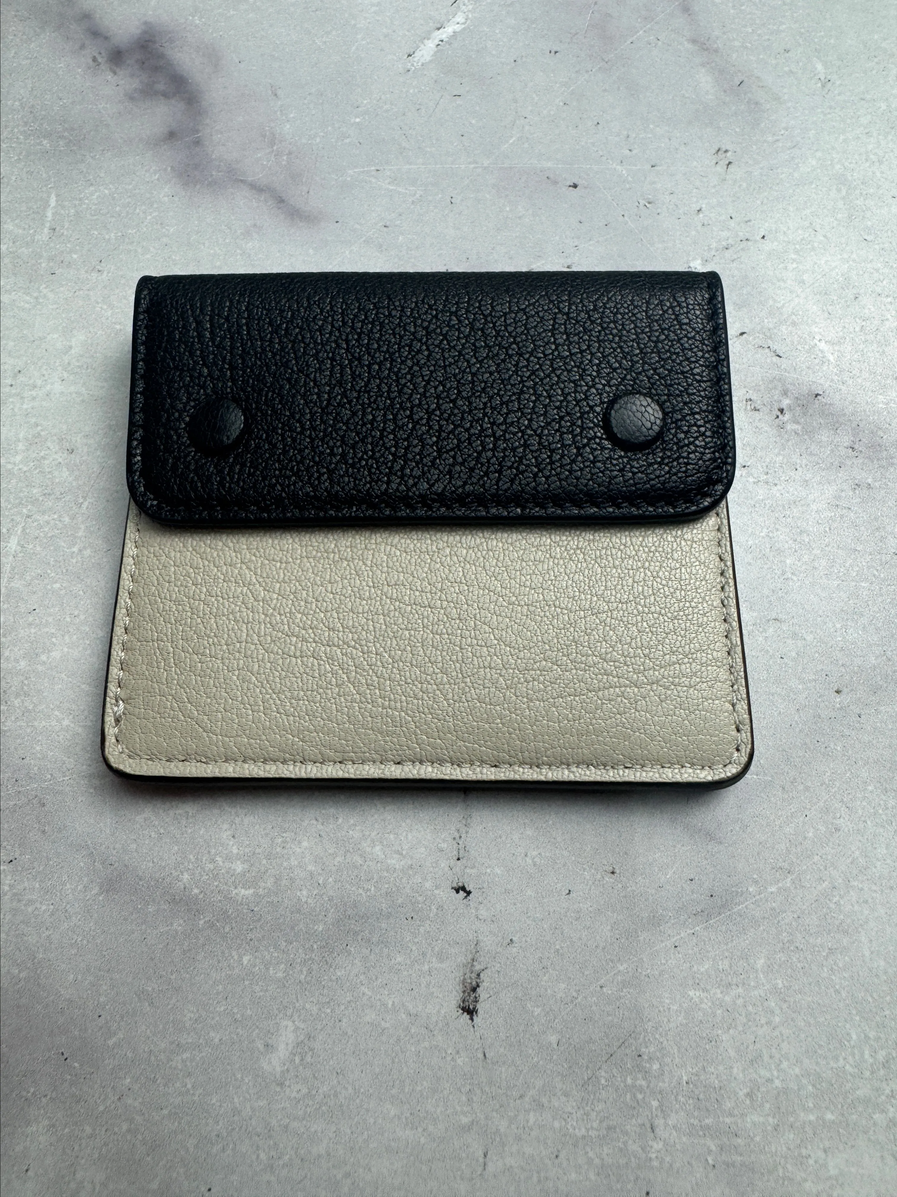 Product image for Maison Margiela four-stitch leather card holder | Black/Cream | (SA1VX0004P6423) | (#2051)
