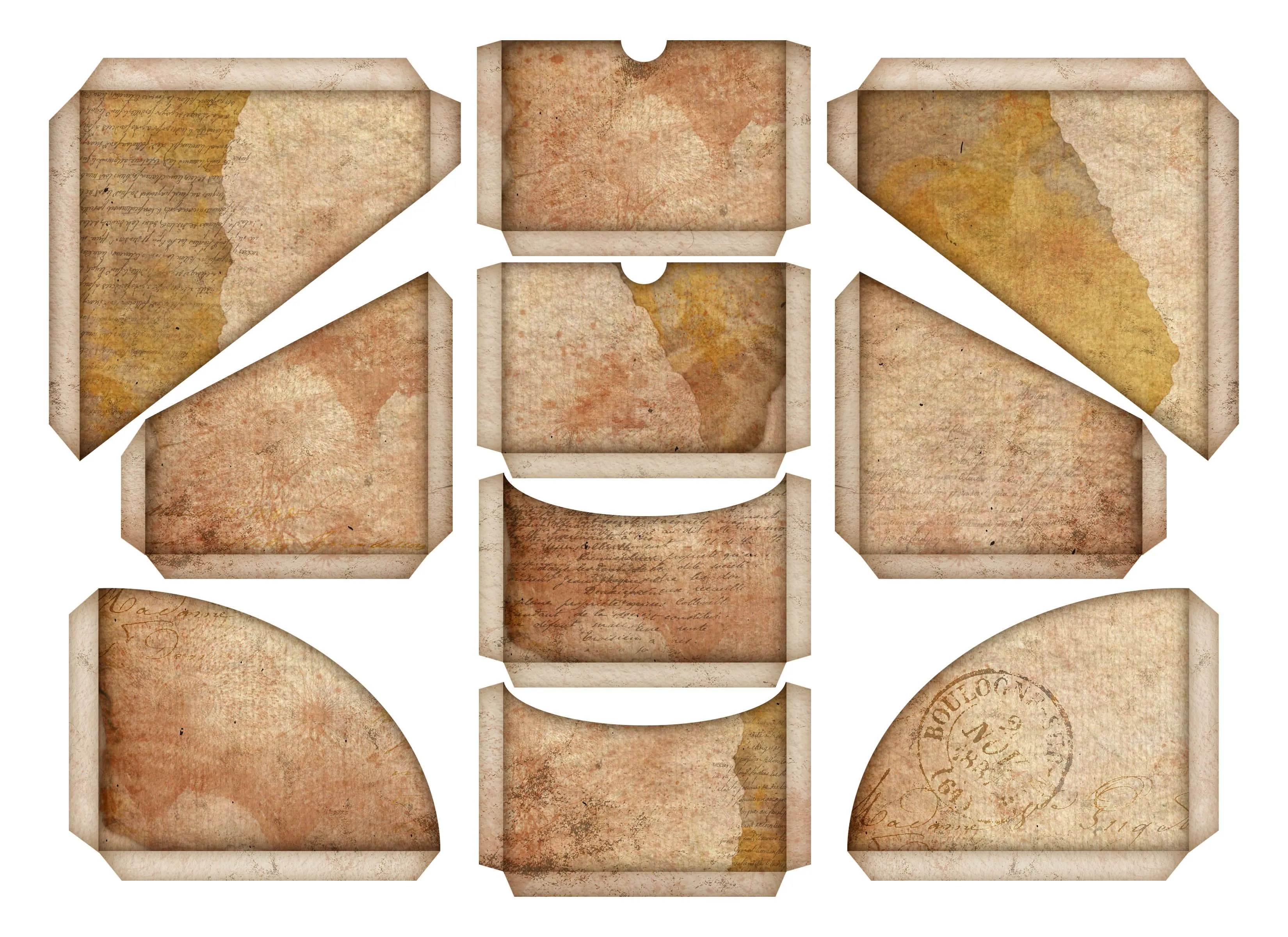 Product image for B 45. Tea Stained Envelopes, Pockets, & Tags