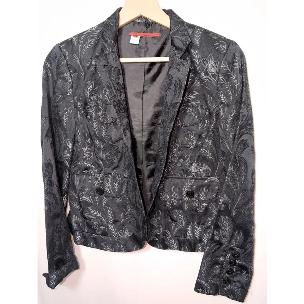 Product image for Anthropologie Tape Measure Floral Jacket/Blazer, 4 Pockets, Button Front