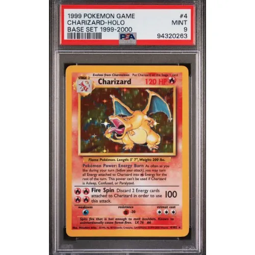 Product image for SLAB - PSA 9 CHARIZARD HOLO (1999-2000) 4TH PRINT 