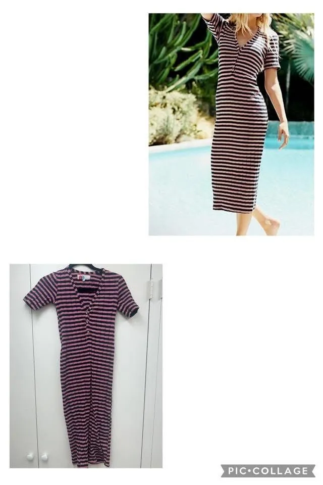 Product image for 19. Free People Beach | Lulu Striped Henley Midi Dress | Size XS