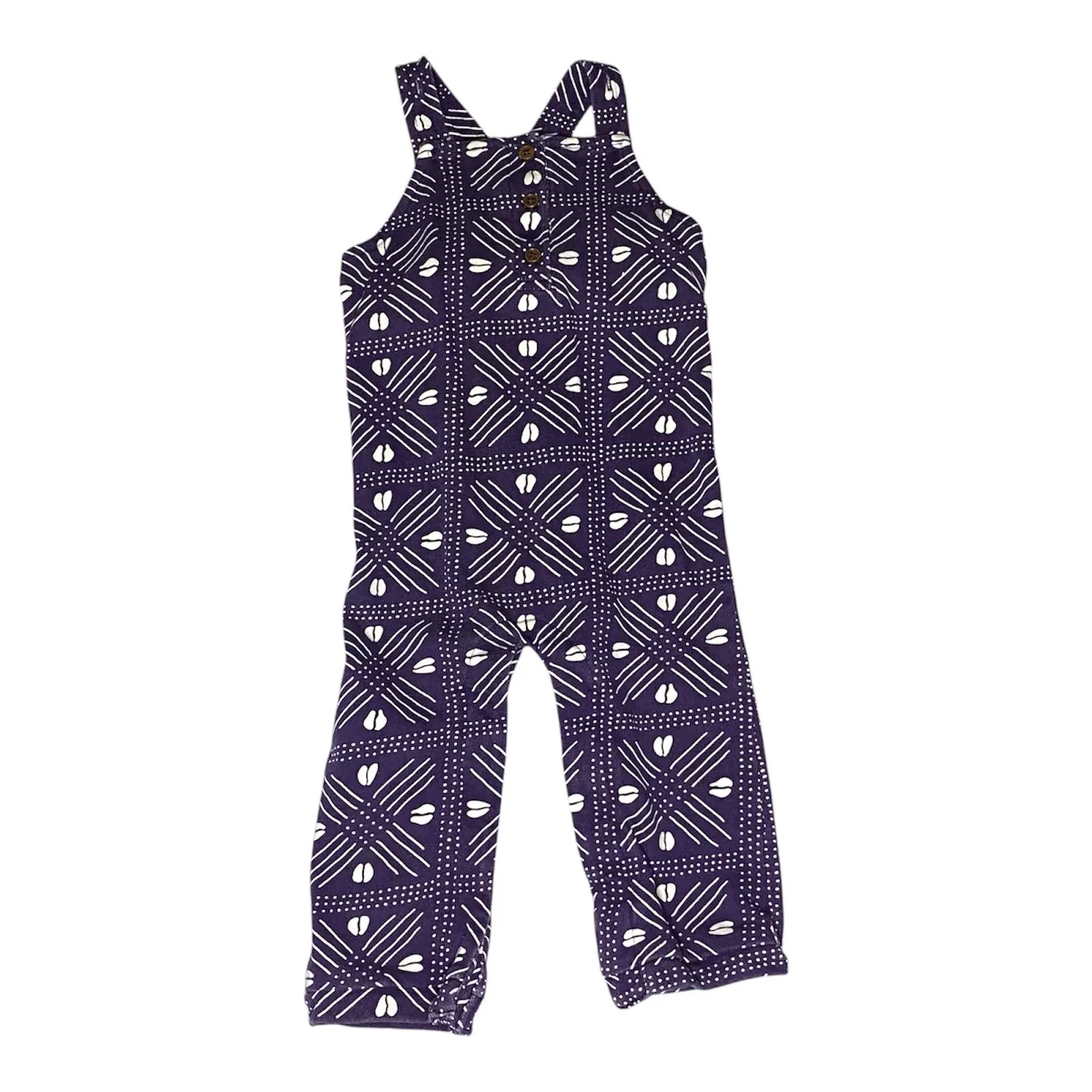 Product image for Ade + Ayo Purple African Printed Cotton Overalls Size 6-9M