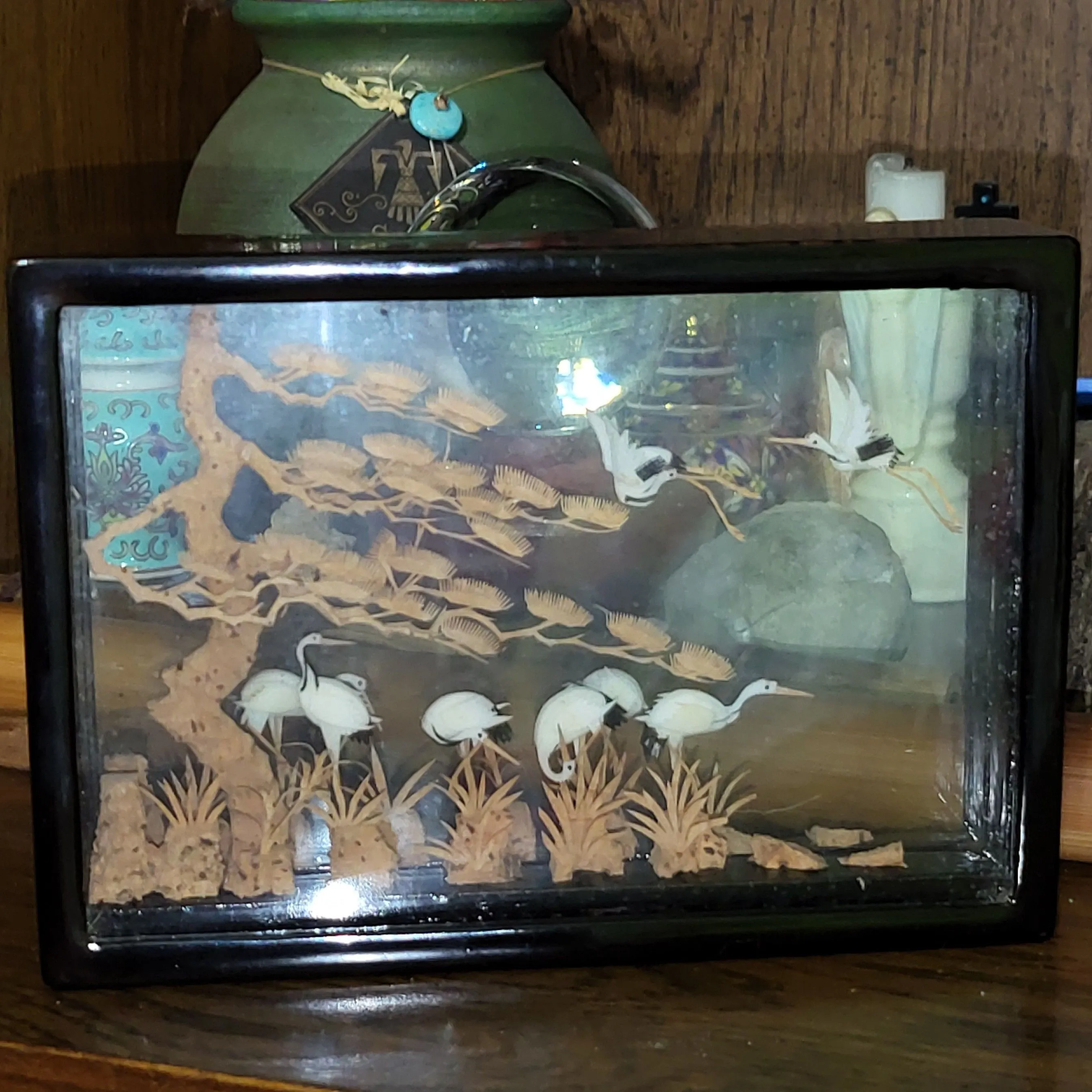 Product image for carved cork birds