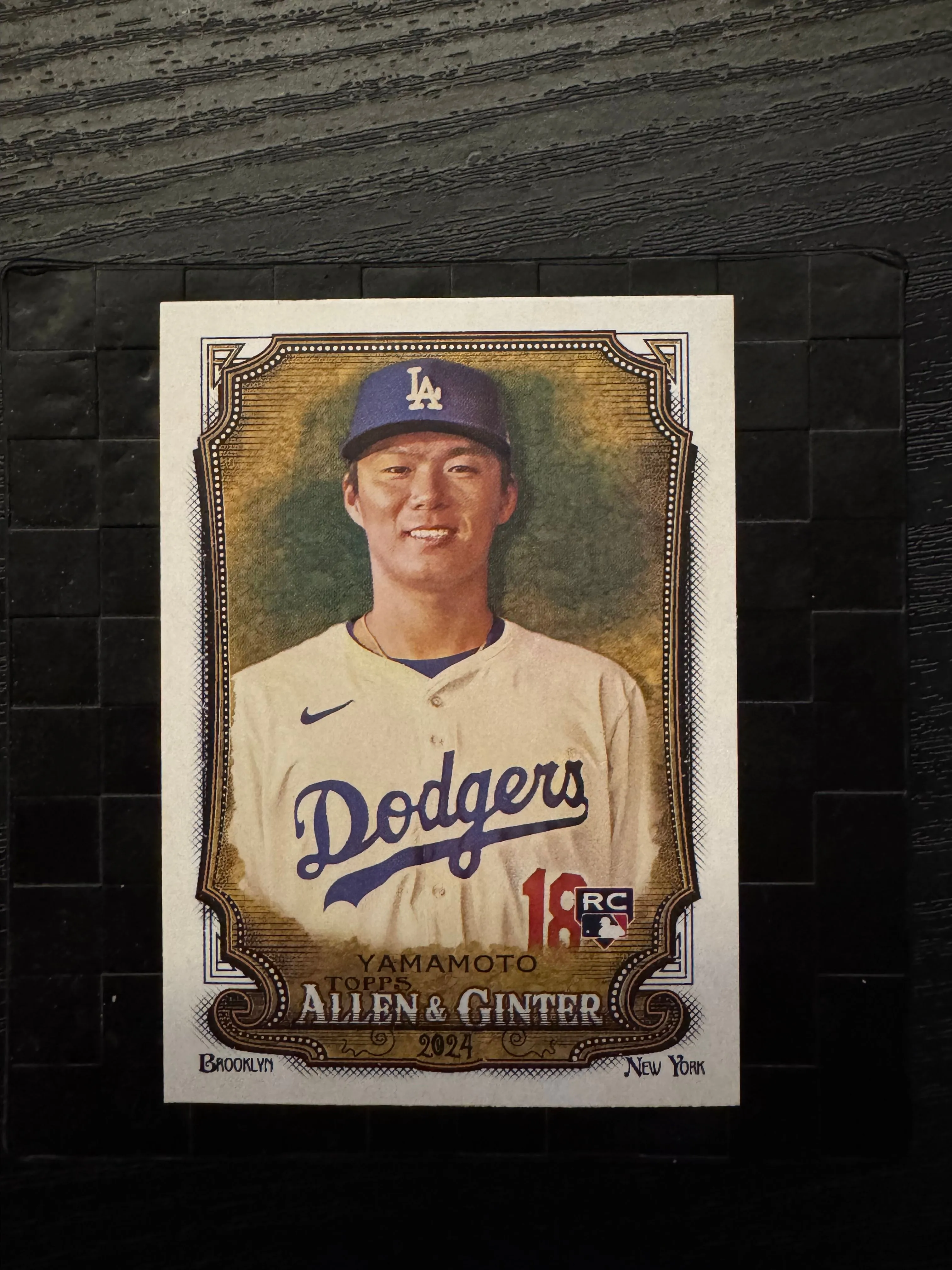 Product image for 2024 Topps Allen & Ginter Yoshinobo Yamamoto RC #201 Los Angeles Dodgers