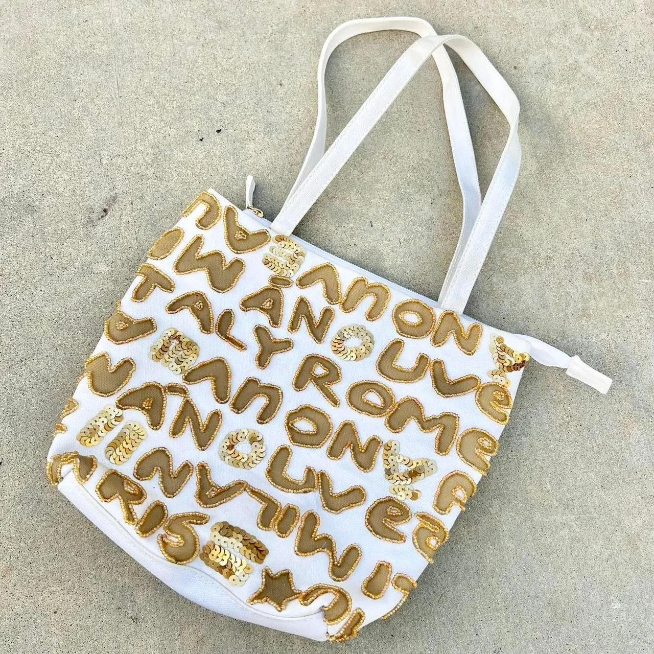 Product image for Sequin Coquette Italy Rome Milan Paris Beaded Sequin Zip Up Bag by Gio and Co Milano