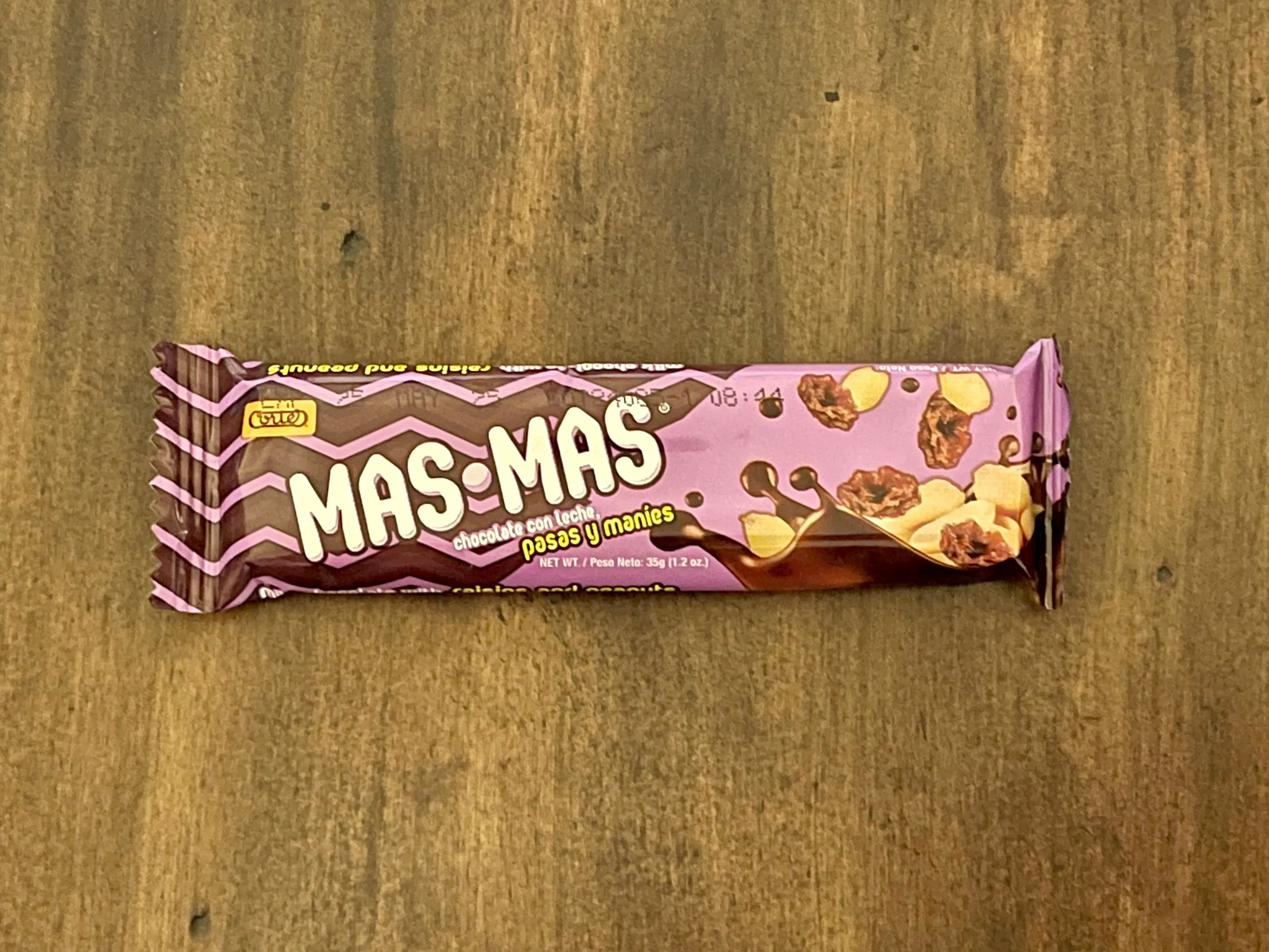 Product image for 00- $1 Deal Cortés Mas Mas Milk Chocolate with Raisins & Peanut Bar