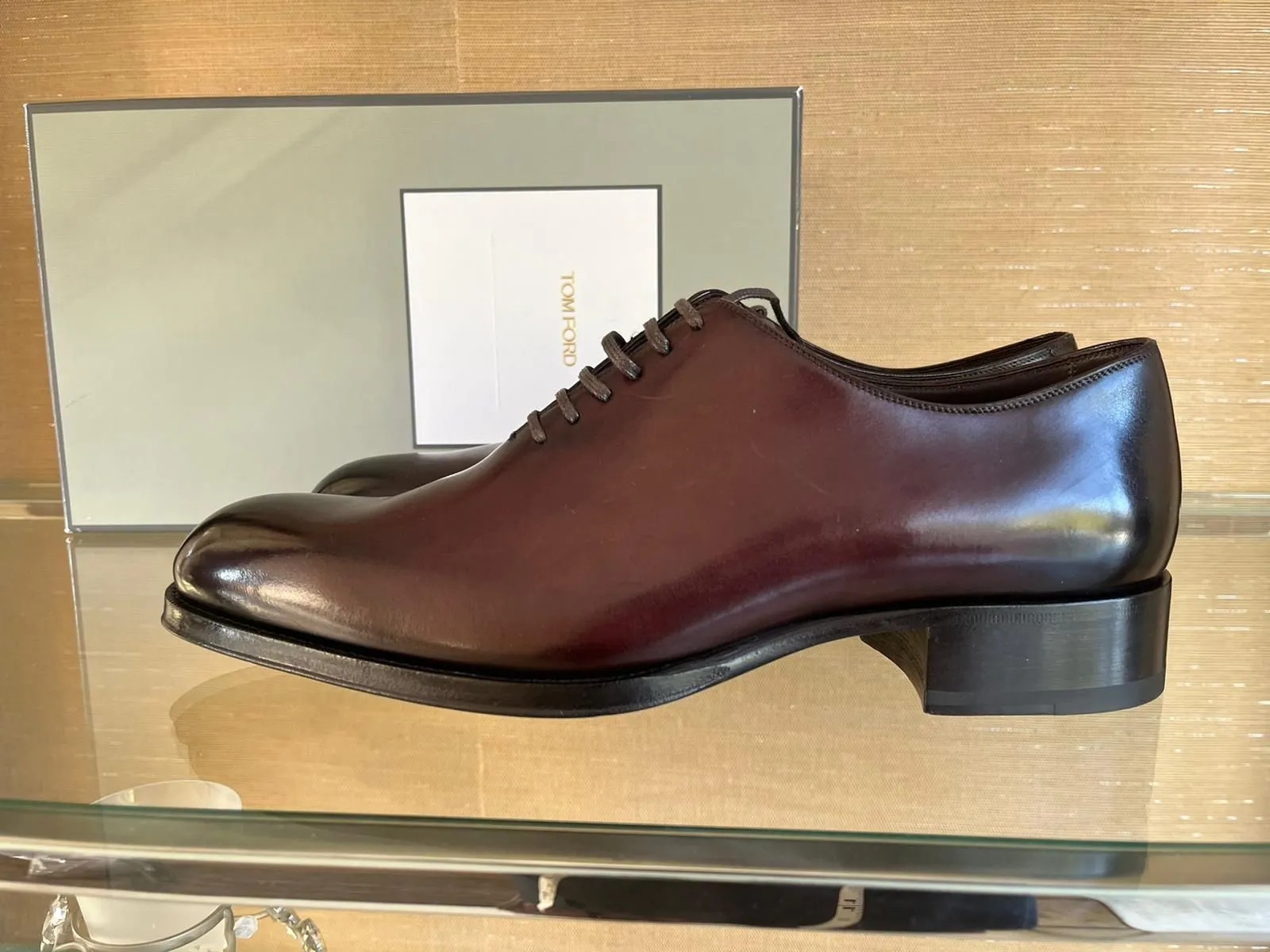 Product image for Tom Ford Lace Up Boots Low in Oxblood
