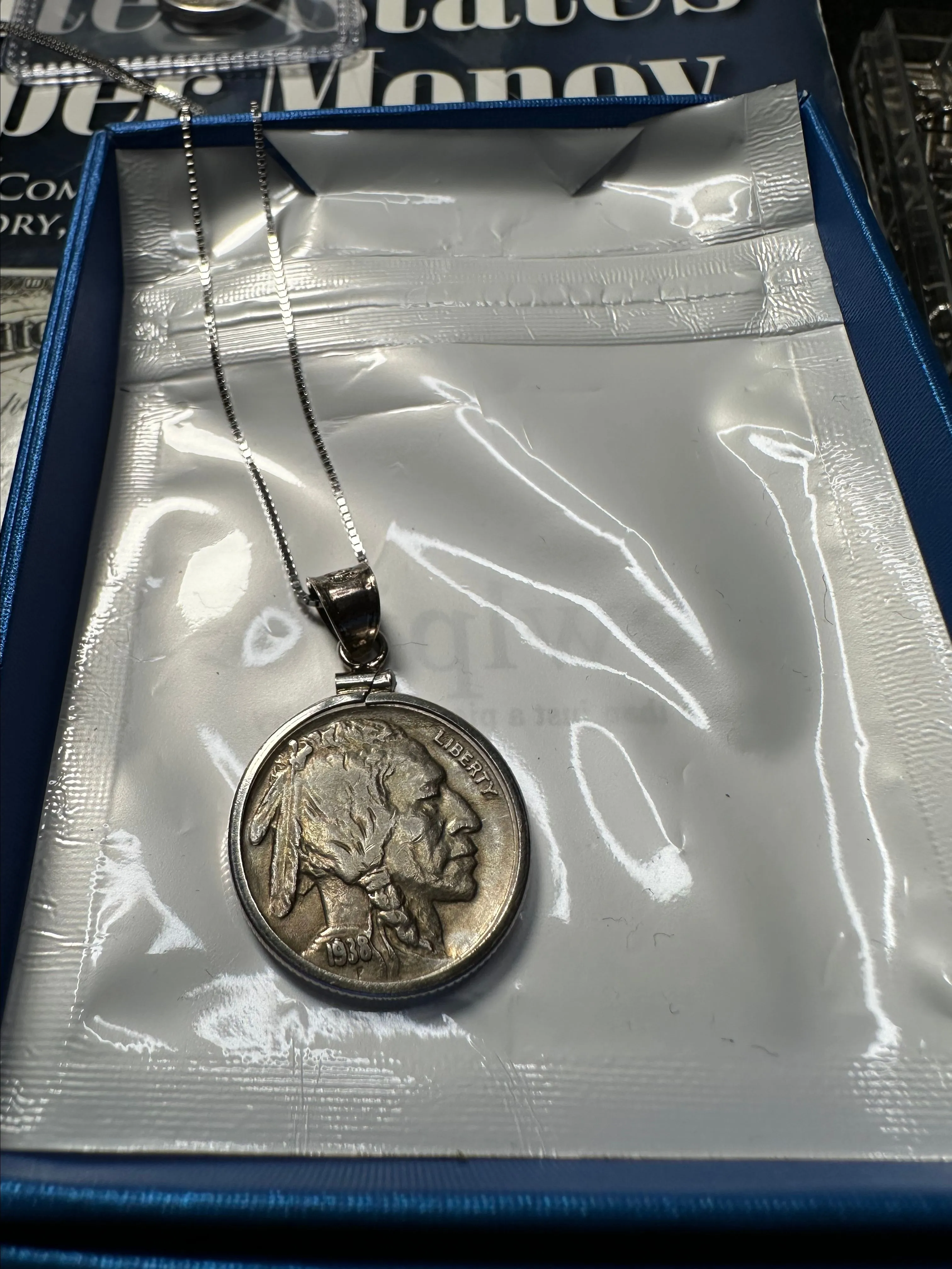 Product image for 18 inch chain with 1938 D buffalo nickel