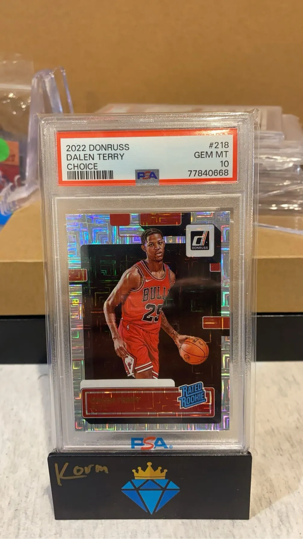 Product image for Dalen Terry 2022-23 Panini Donruss Rated Rookie Choice Bulls PSA 10 #218