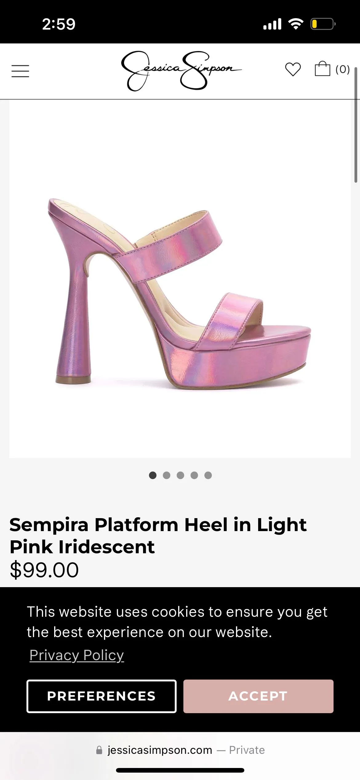Product image for NWB Jessica Simpson Sempira Platform Heel Pink Iridescent
