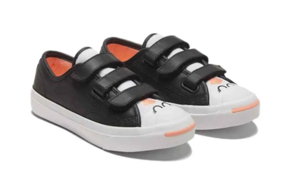 Product image for Girls CHILD Size 10 Jack Purcell Converse Cute Cat? Shoes Like New