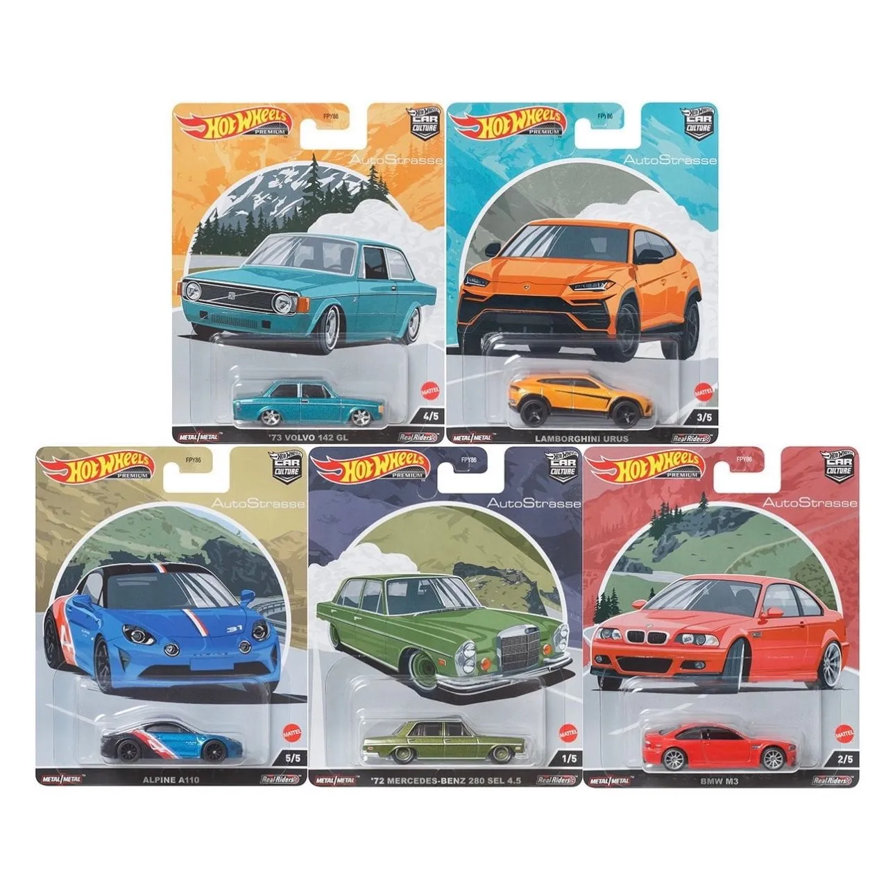 Product image for Hot Wheels Premium Car Culture AutoStrasse  - Complete Set - No Chase