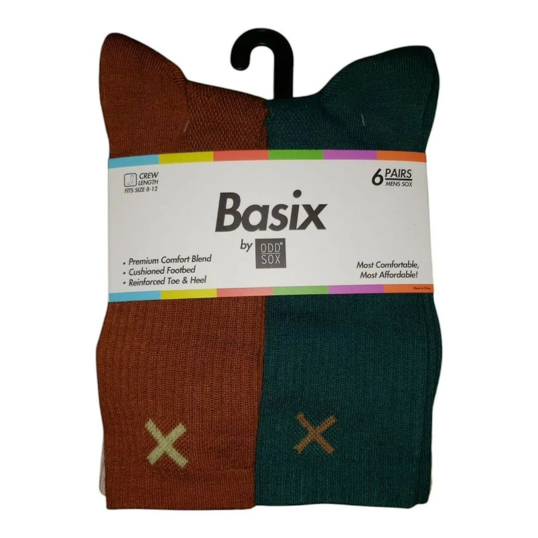 Product image for S108: Basix by ODD SOX - Rust/Green Socks