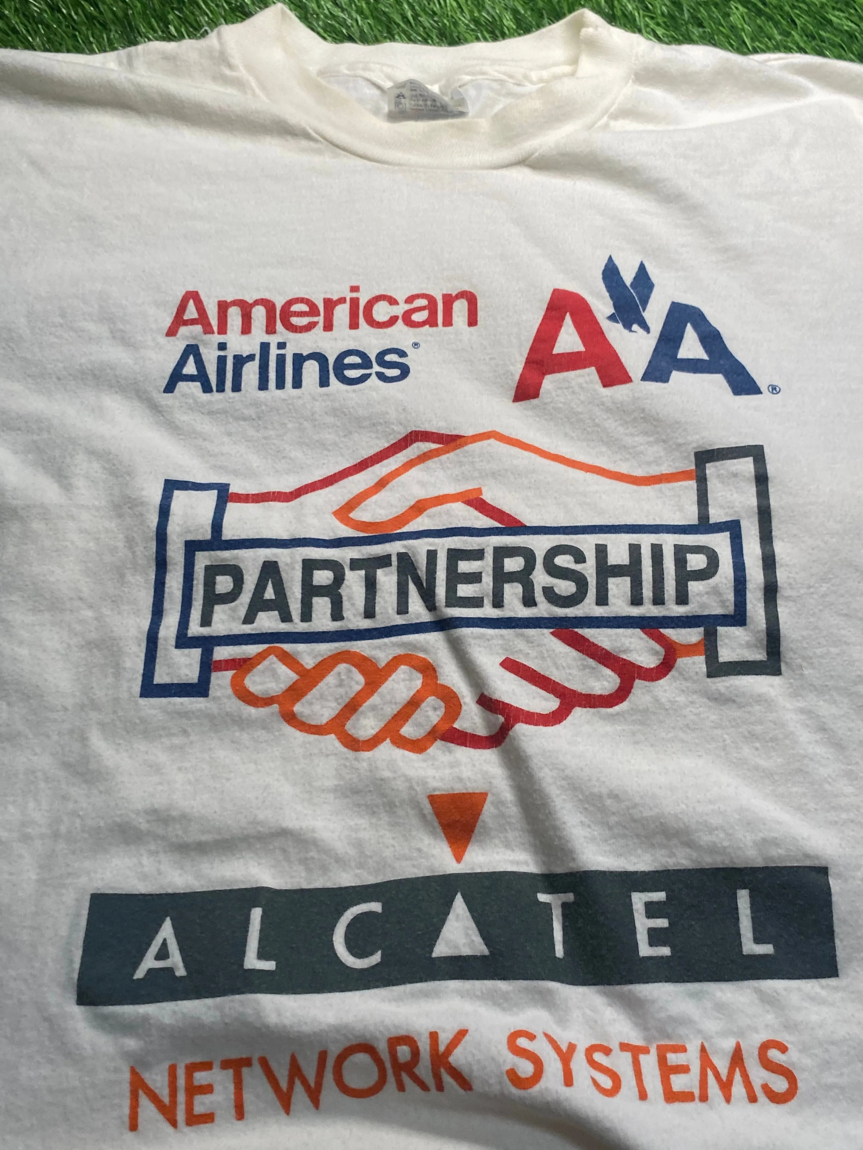 Product image for 26. 80s/90s American Airlines x Alcatel Systems Tech Tee Sz XXL fits XL