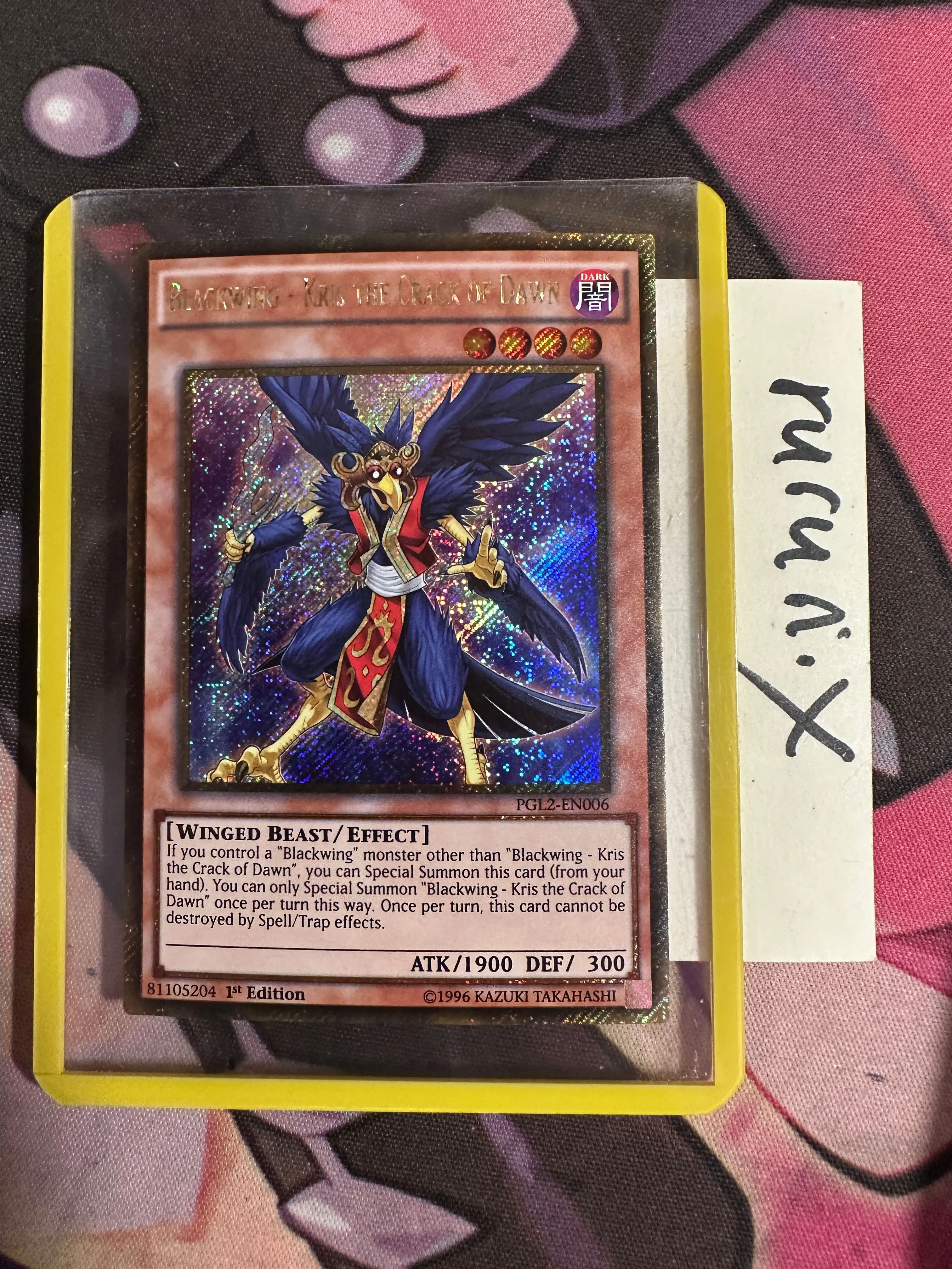 PGL2-EN006 Blackwing - Kris the Crack of Dawn : Gold Secret Rare 1st Edition Mint YuGiOh Card