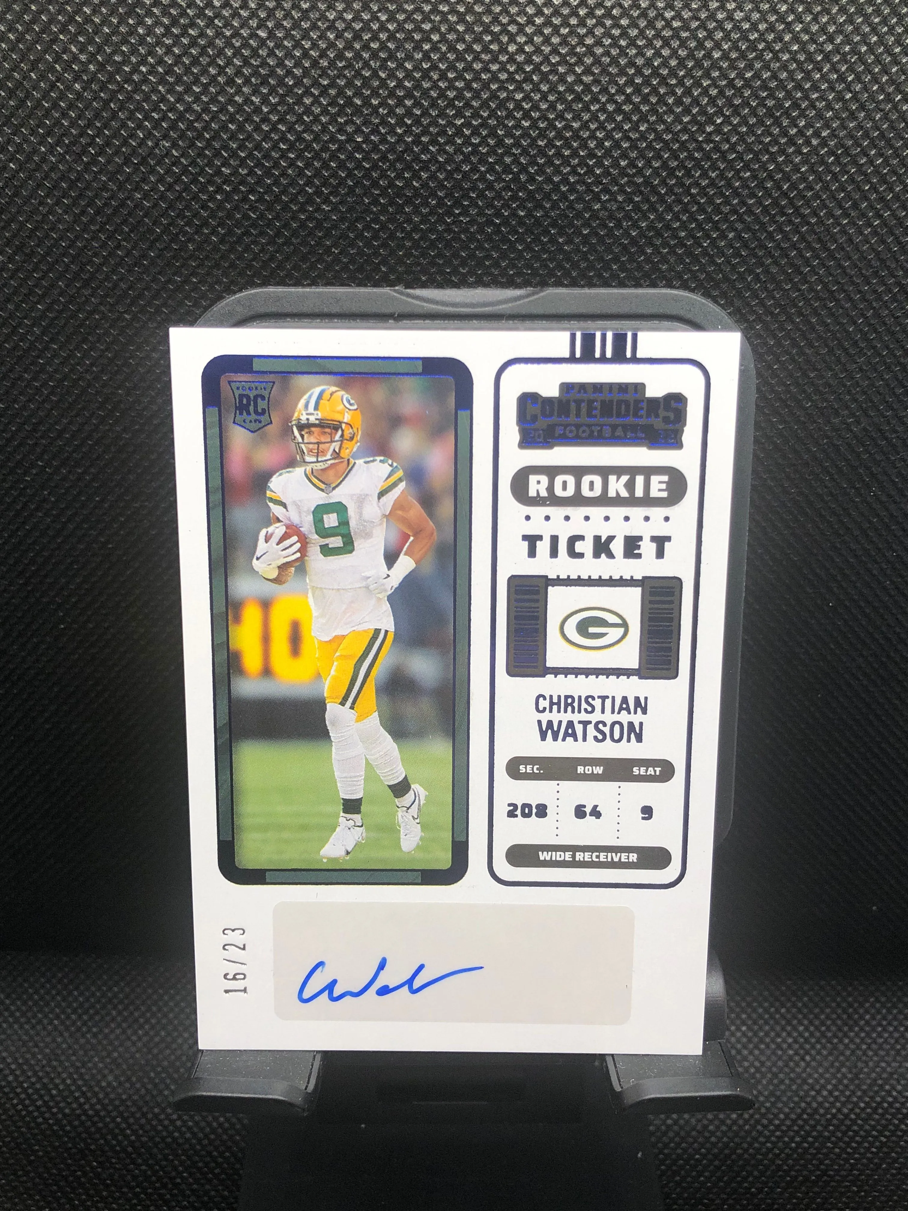 Product image for 2022 Zenith Christian Watson Rookie ticket preview variation /23 auto blue