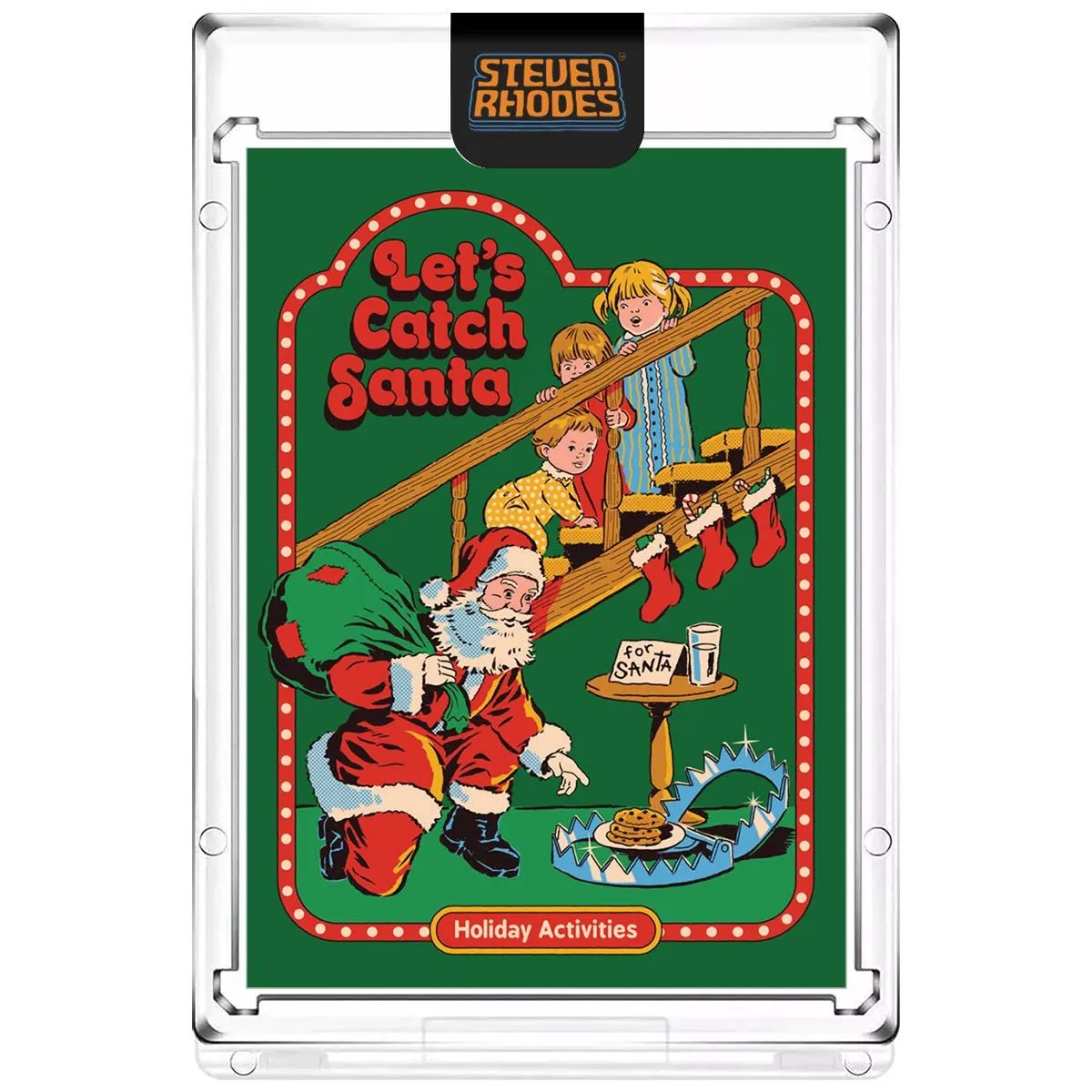 Product image for Steven Rhodes “Let's Catch Santa” Collectible Art Card (Serial Number LE #/199) Atomic Foil Variant