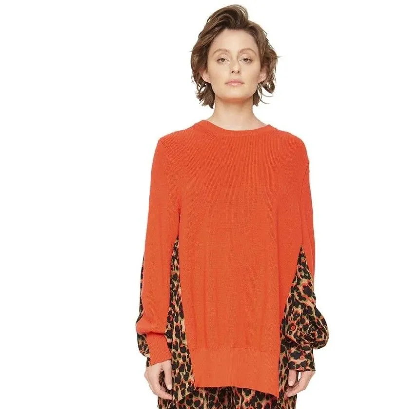 Product image for NWT/ Sandrine Rose Mixed Media Sweater/ S