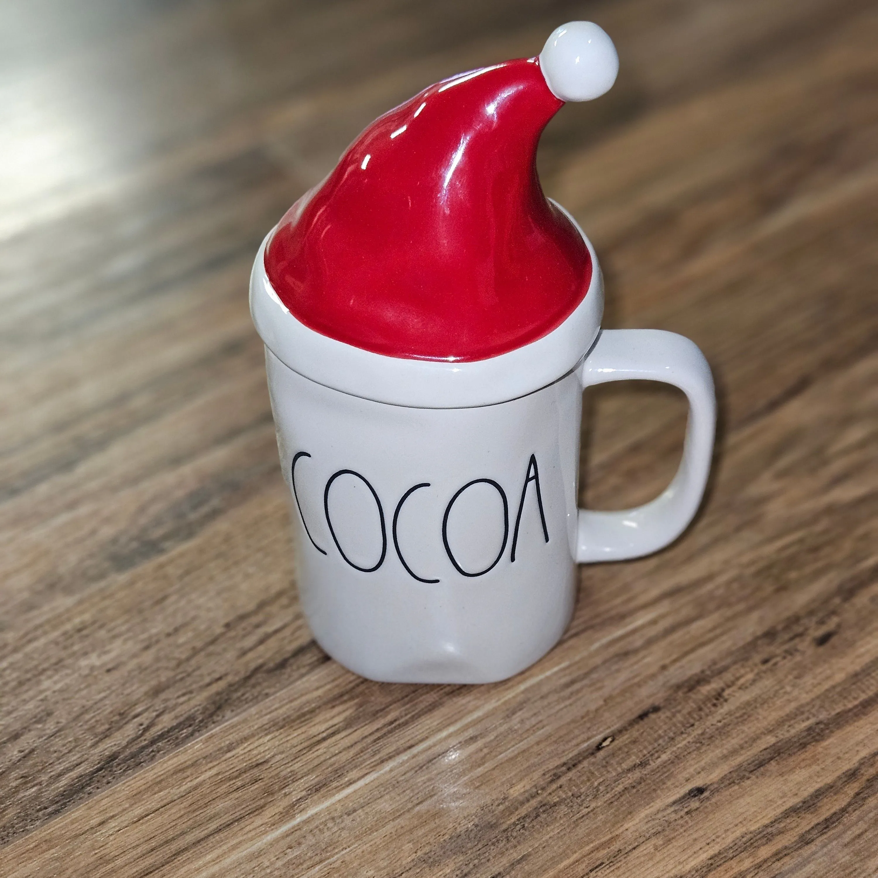 Product image for Rae Dunn Cocoa Mug w/ Santa Hat Topper