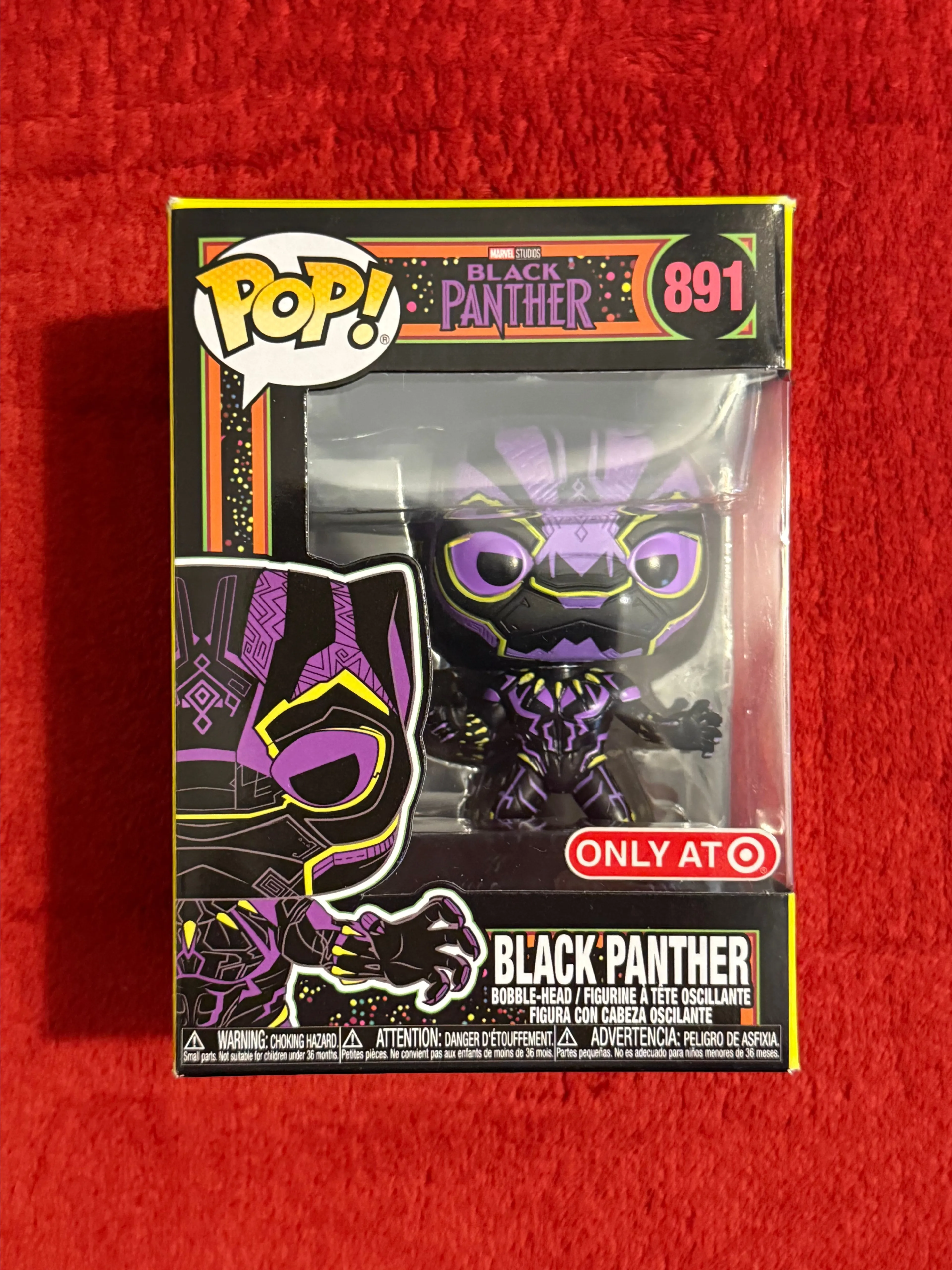 Product image for Funko Pop Disney Marvel Black Panther #891 Blacklight Target Exclusive