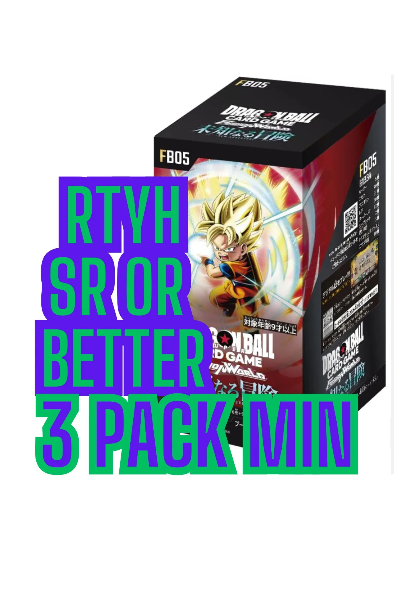 Product image for FB05 RTYH SR or BETTER (3 pack min)
