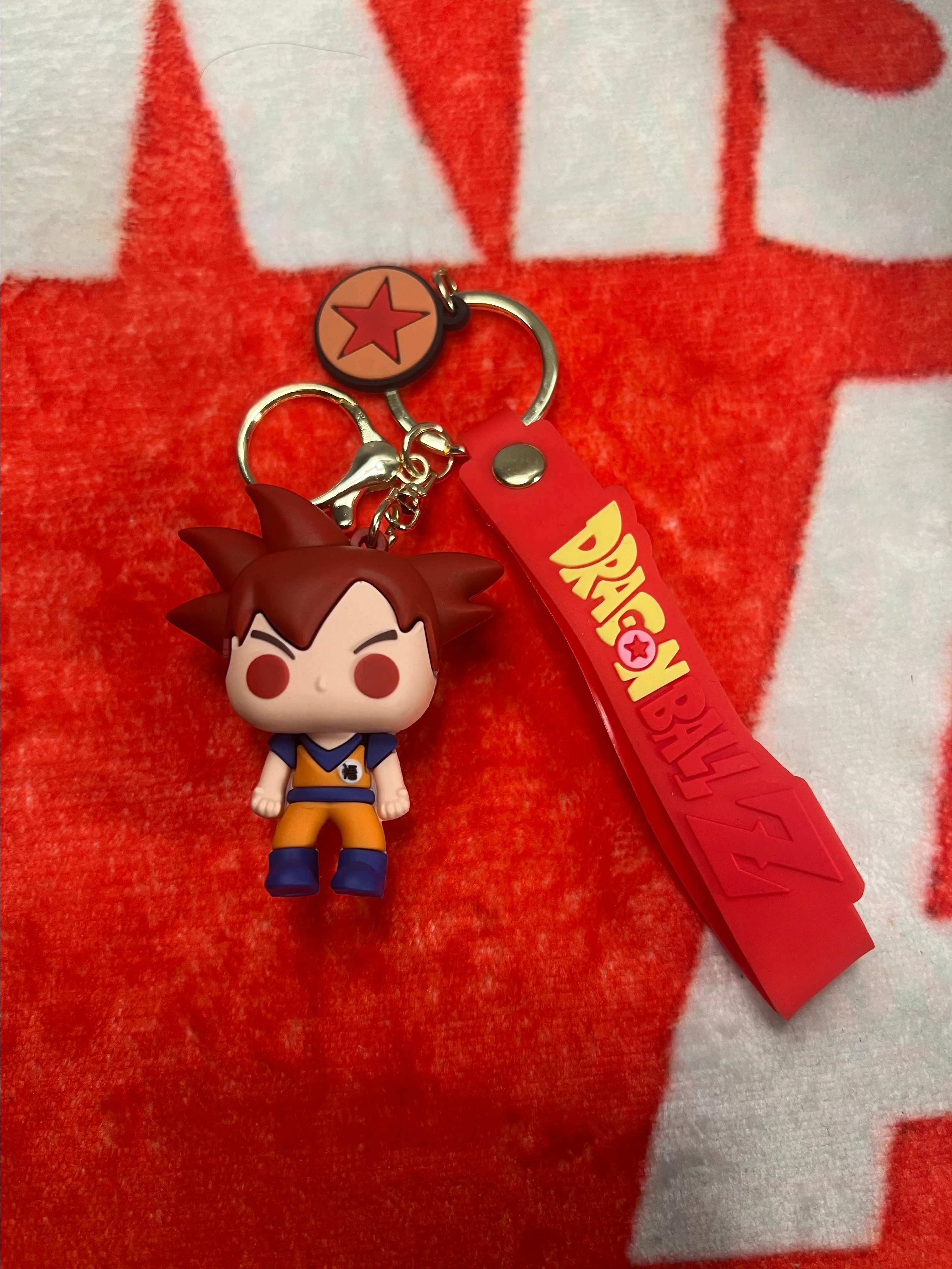 Product image for CUSTOM DBZ Funko Style Super Saiyan God Goku Keychain