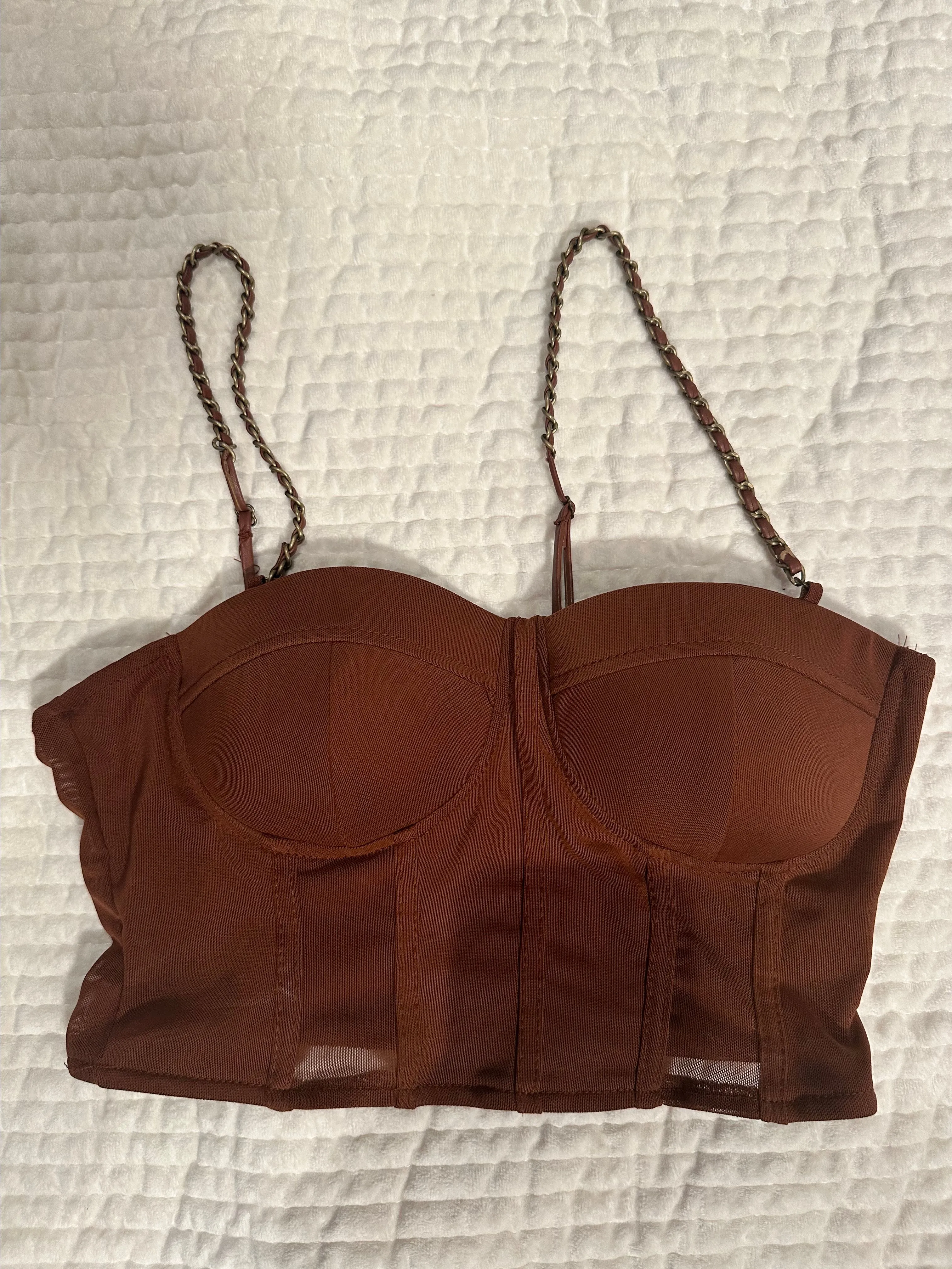 Product image for Women’s chain Brown crop top size small