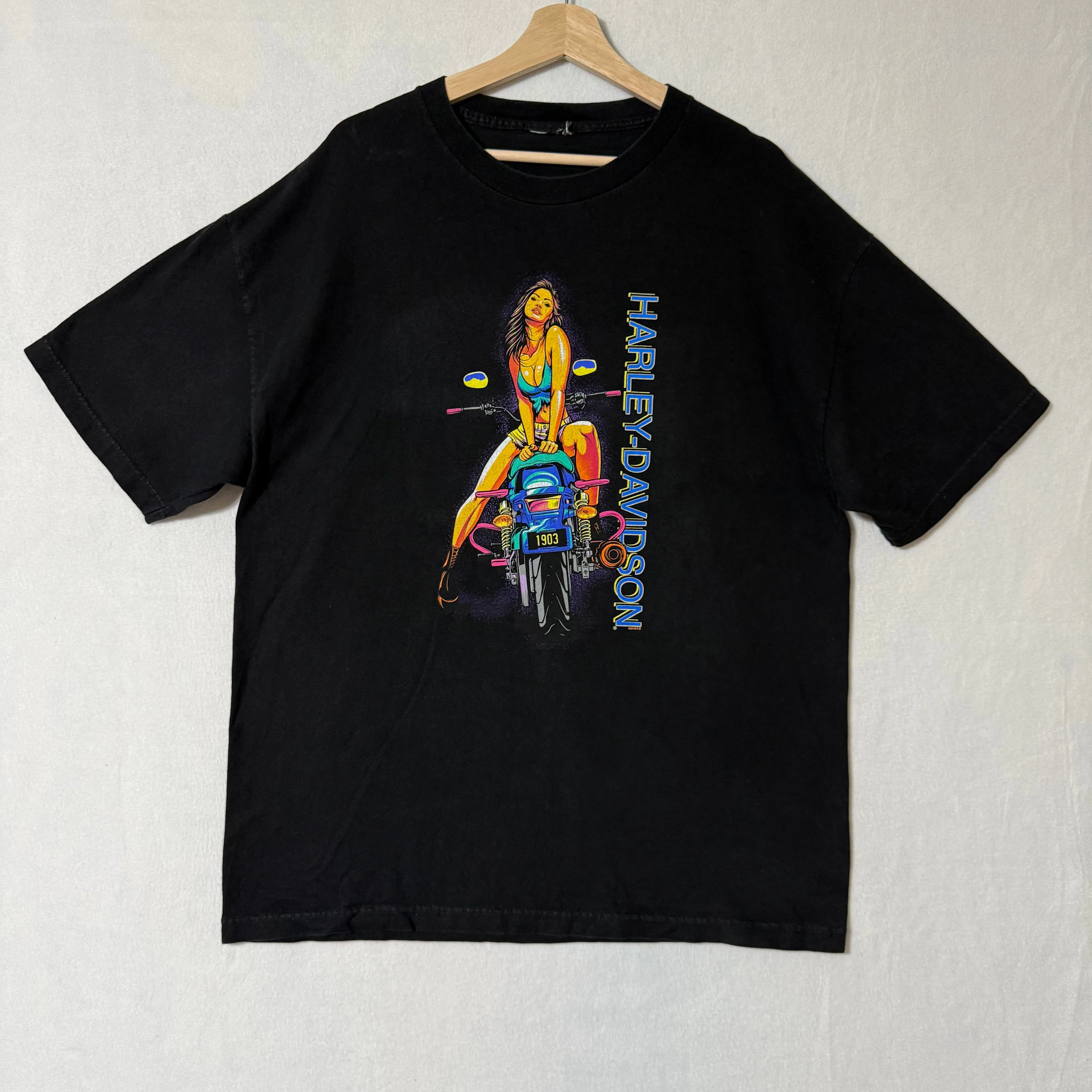 Product image for Harley Davidson Tee XL Biker Girl St Paul MN Graphic Motorcycle Shirt Black