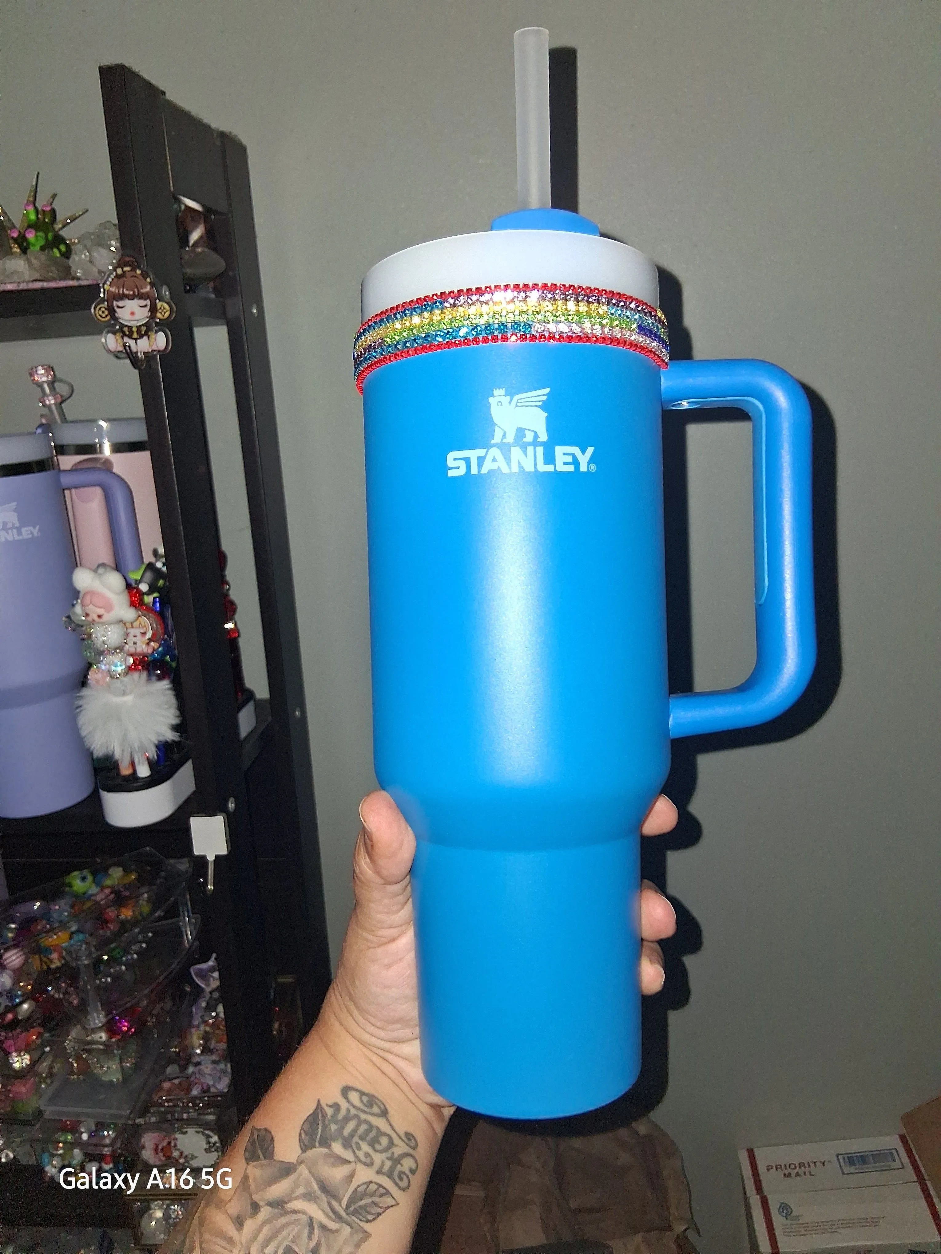 Product image for Blue / Azure Rainbow Bling Stanley 40oz Cup! 