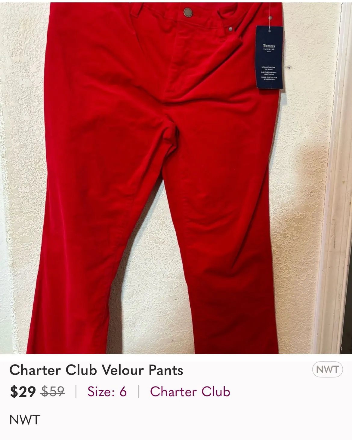 Product image for Carter Club Velour Pants