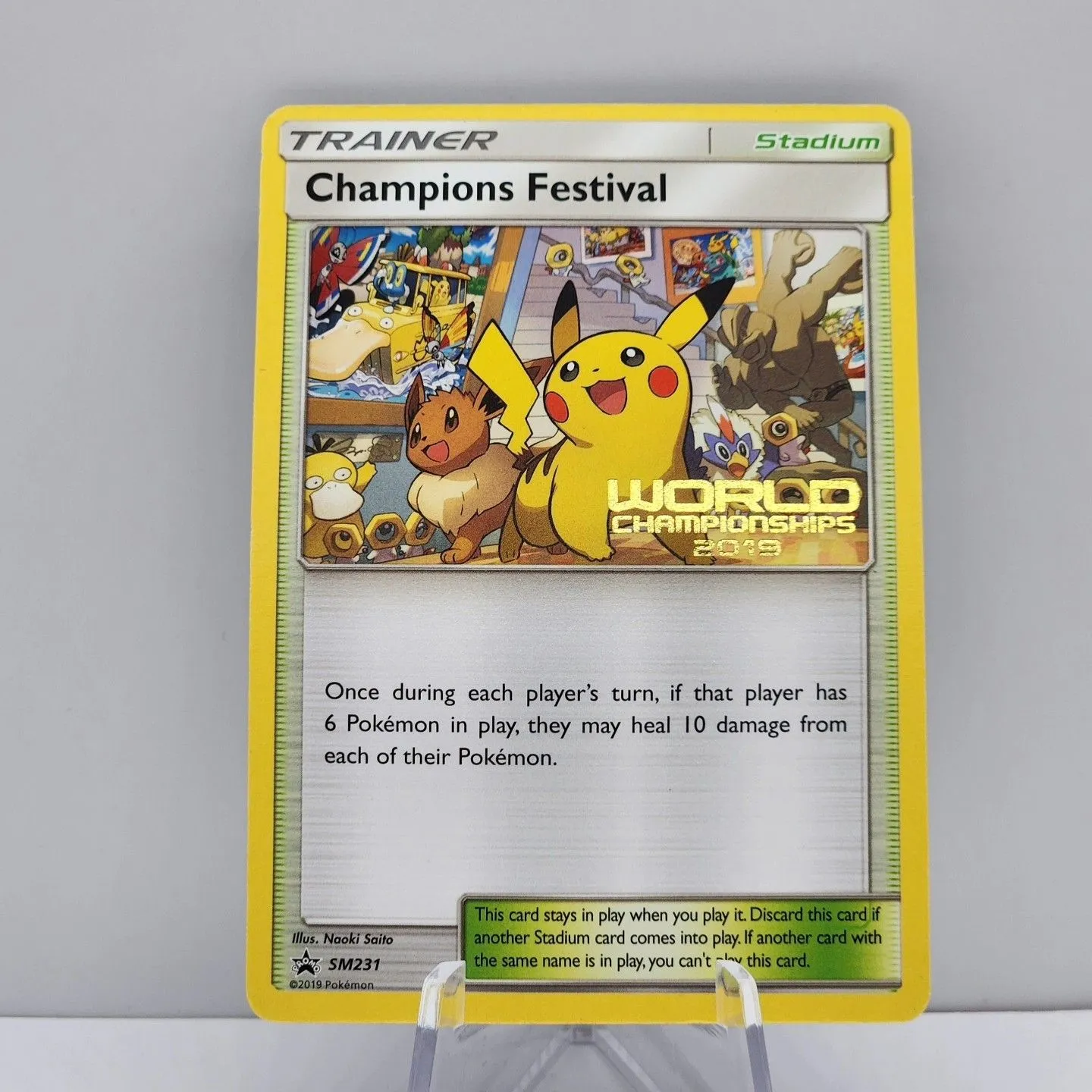Champion's Festival  SM231 Promo - World Championships 2019 Stamped Rare  Pokemon Card - NM  Whatnot: Shop, Sell, Connect