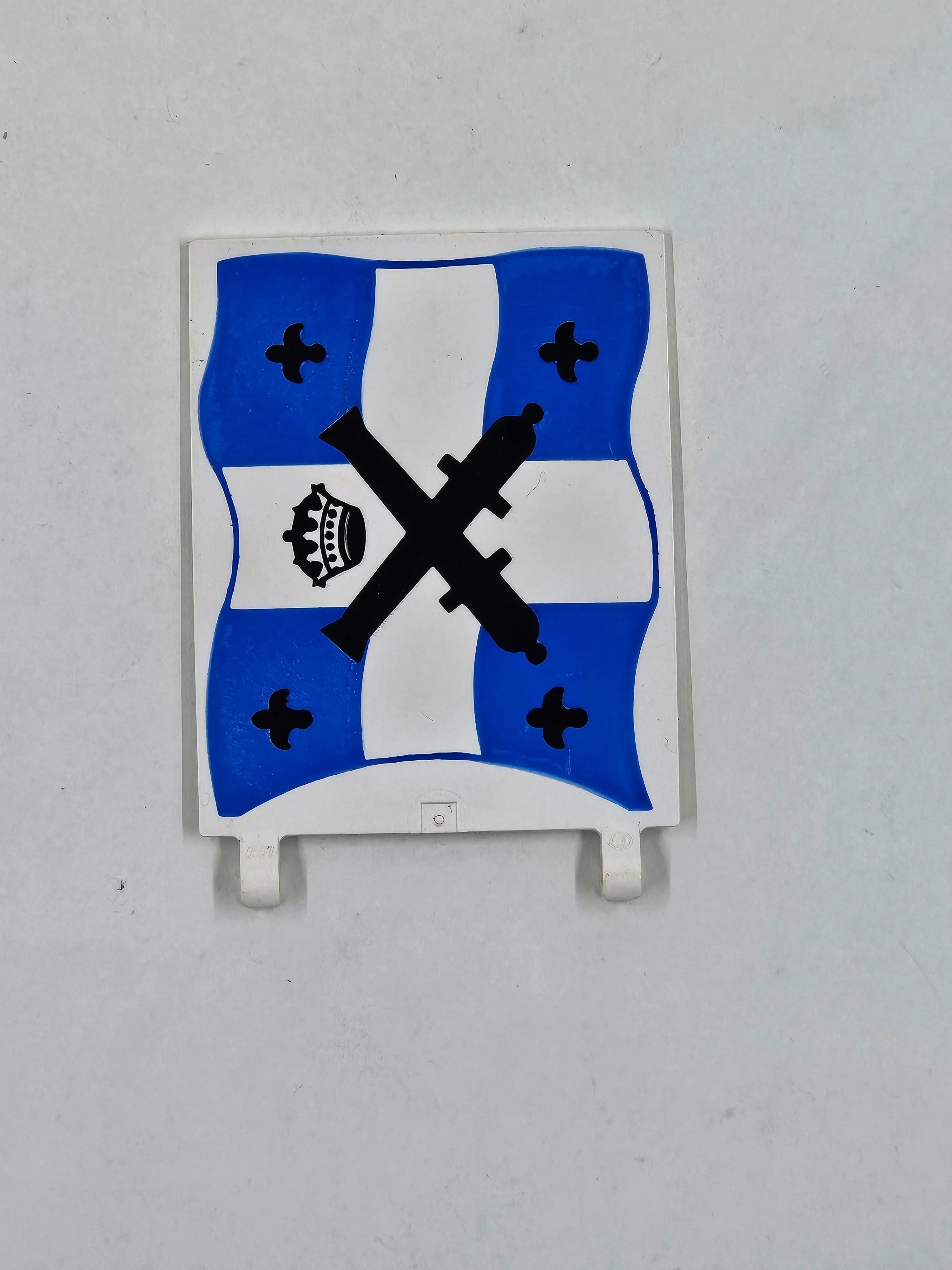 Product image for lego flag 6x5 blue and white with cannons cross bl#2525px2