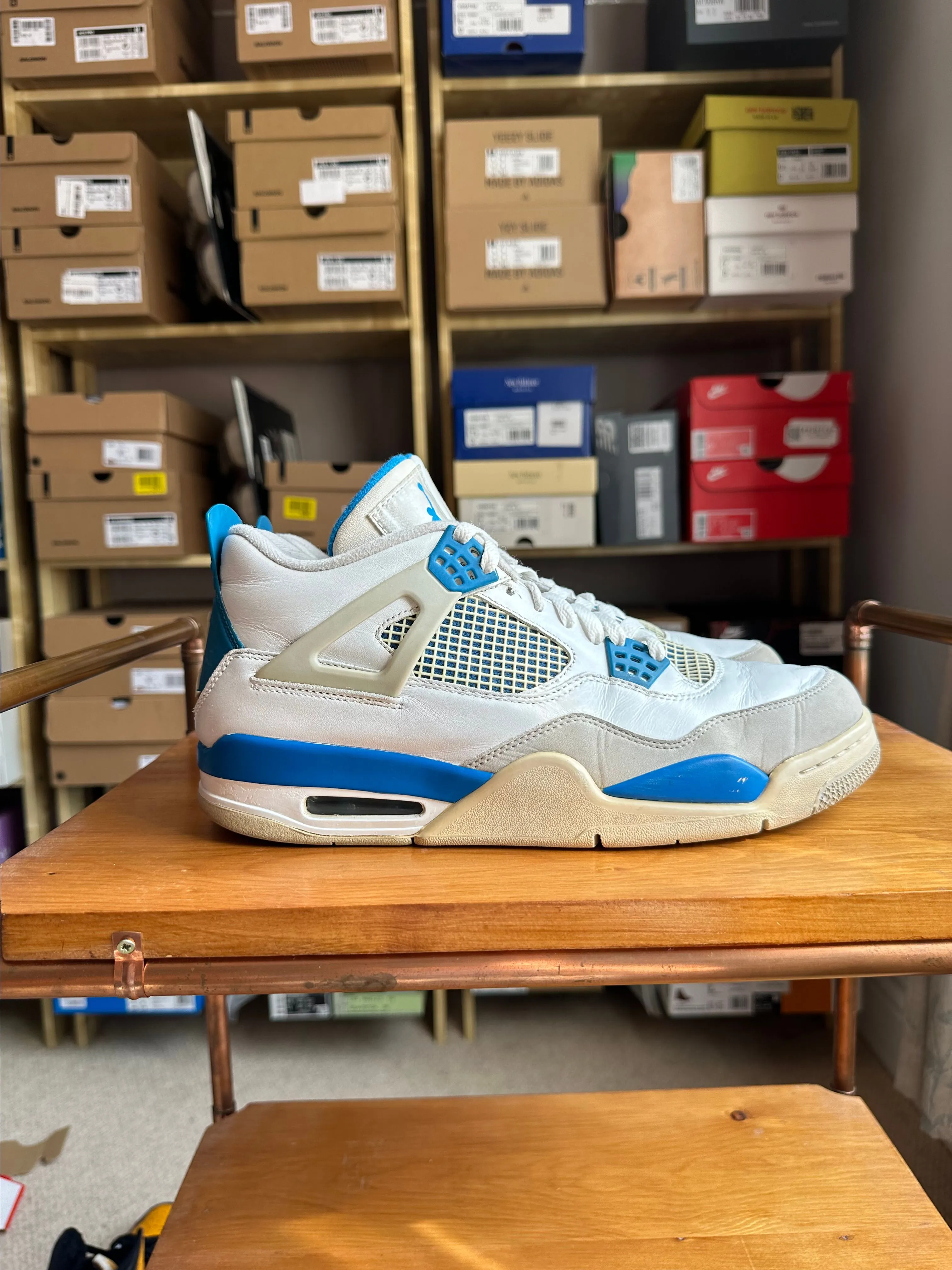 Product image for Preloved Air Jordan 4 Retro - Military Blue (UK 9) - No Box