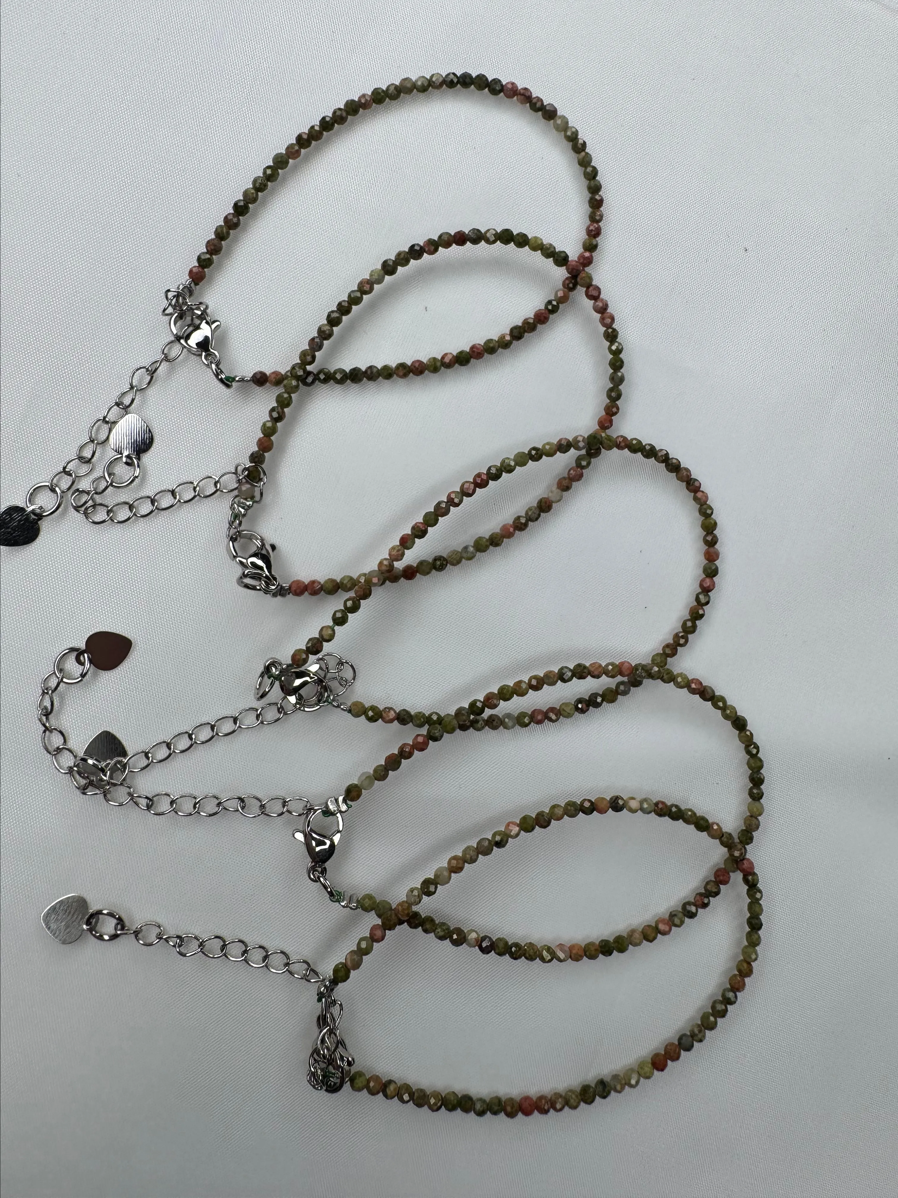Product image for Bracelet- fauceted unakite