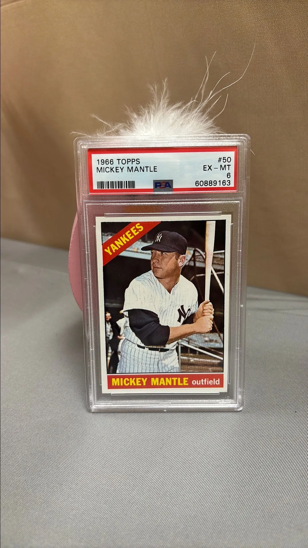 Product image for 1966 Topps Mickey Mantle 50  PSA EX-MT 6