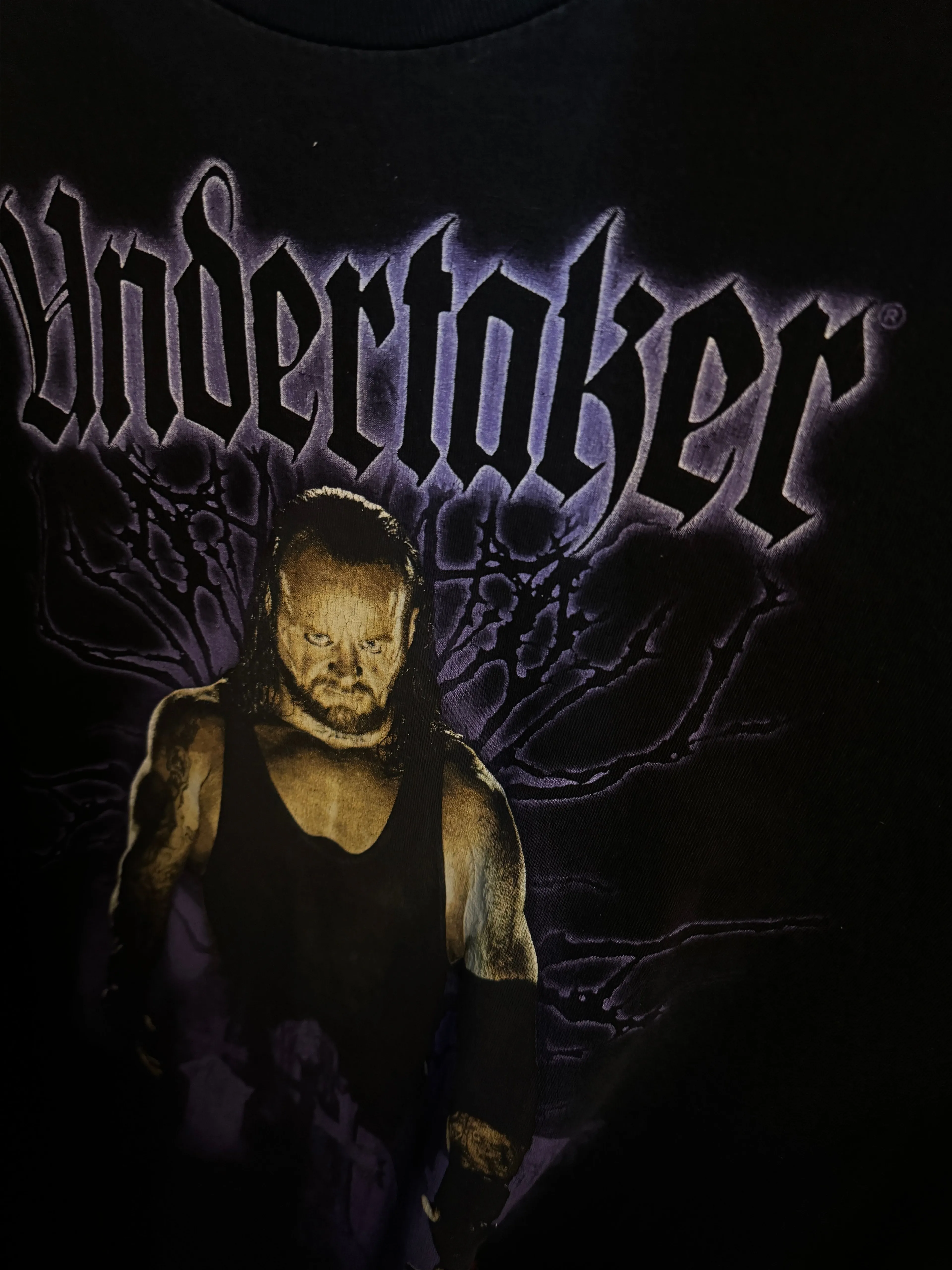 Product image for Double sided purple undertaker tee WWE